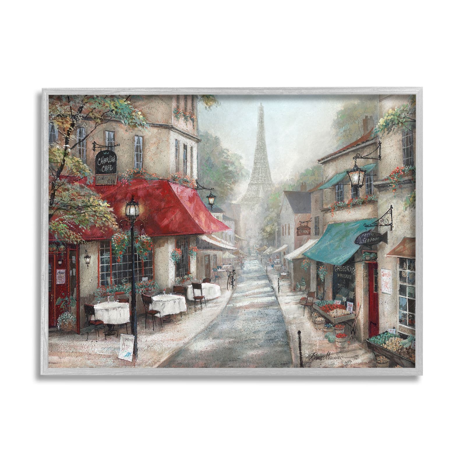 Stupell Industries Parisian City Streets Traditional Countryside Bistro Architecture Framed Wall Art