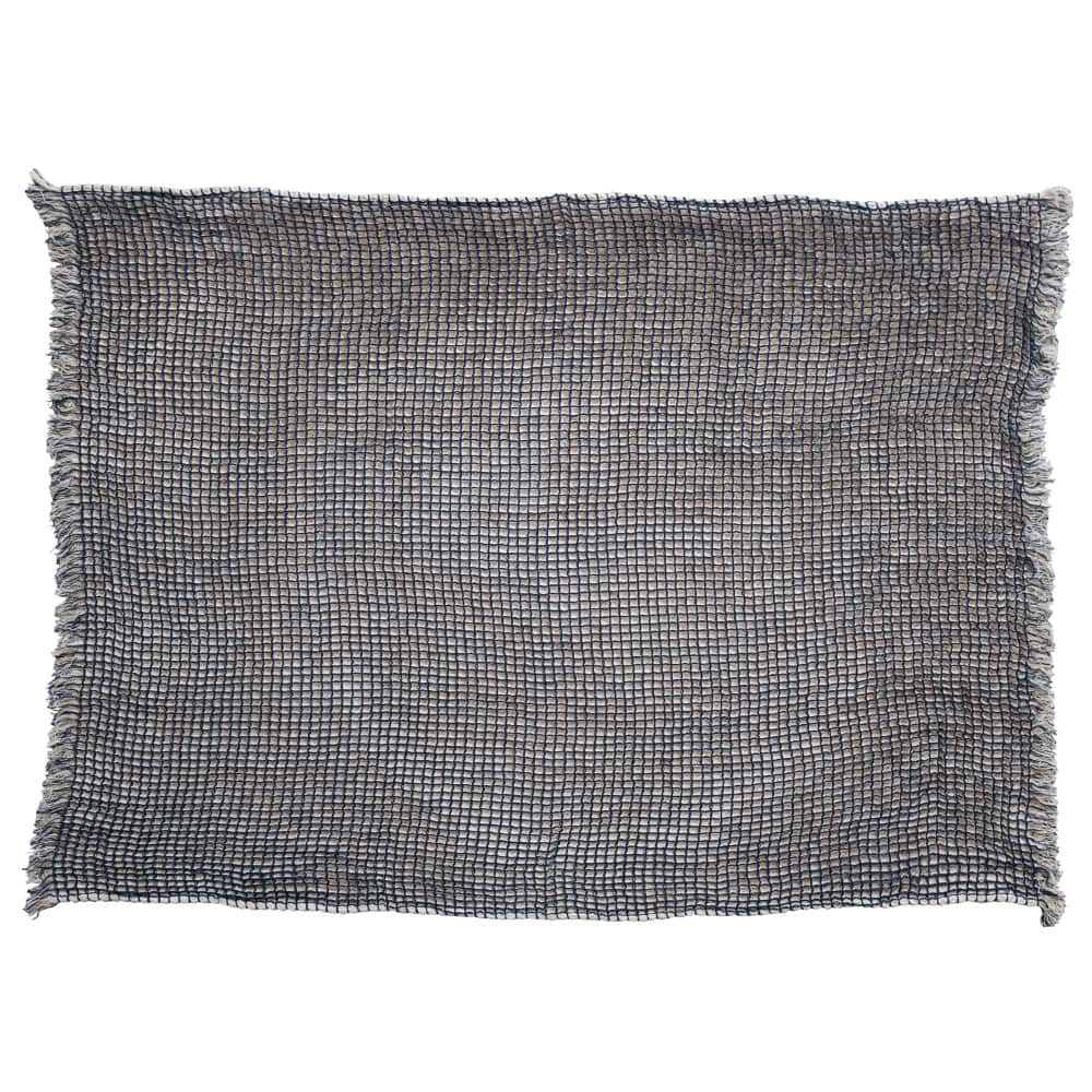 Hello Honey&#xAE; Natural &#x26; Navy 2-Sided Waffle Weave Throw Blanket