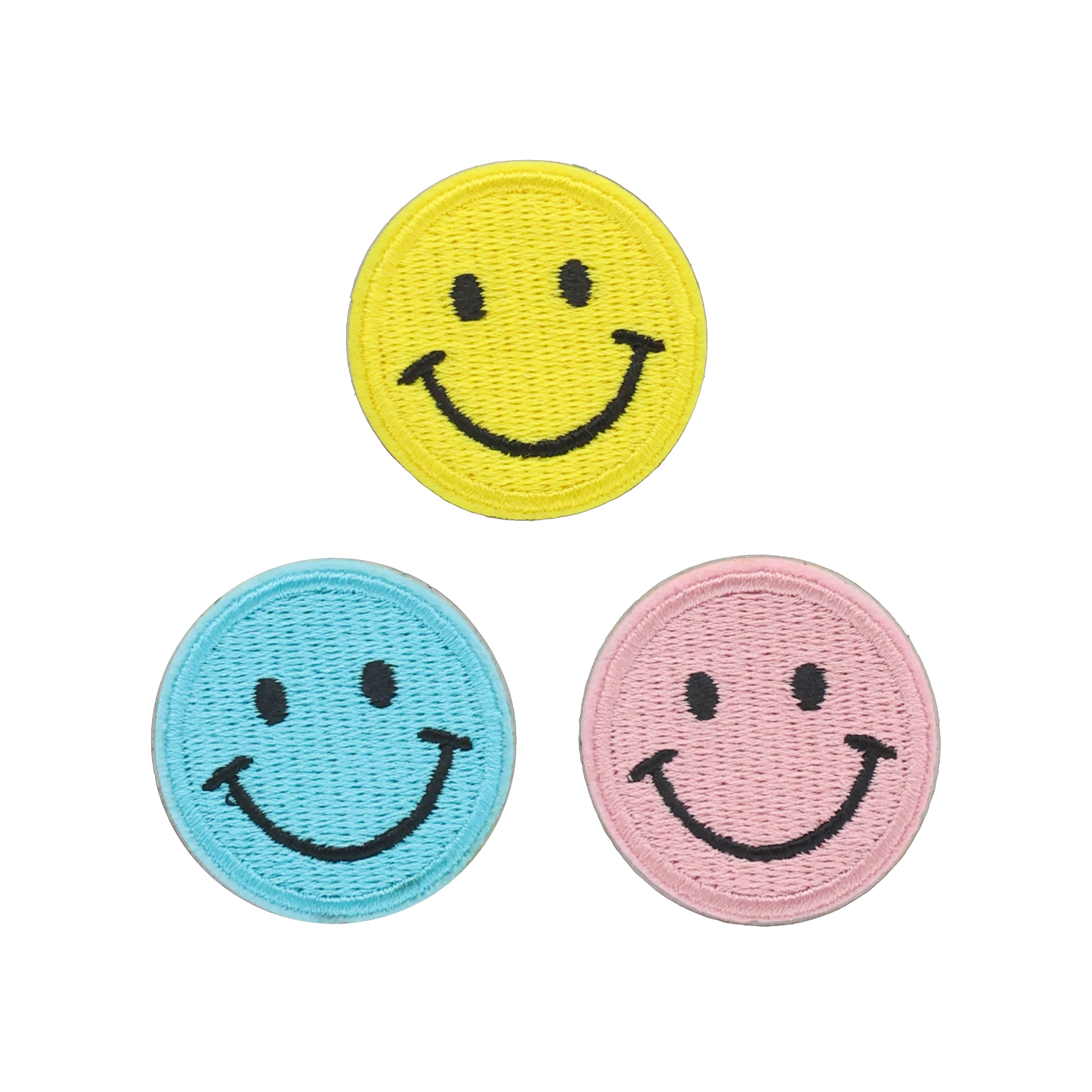 Smiley Face Iron On Patches, 3ct. by Make Market&#xAE;