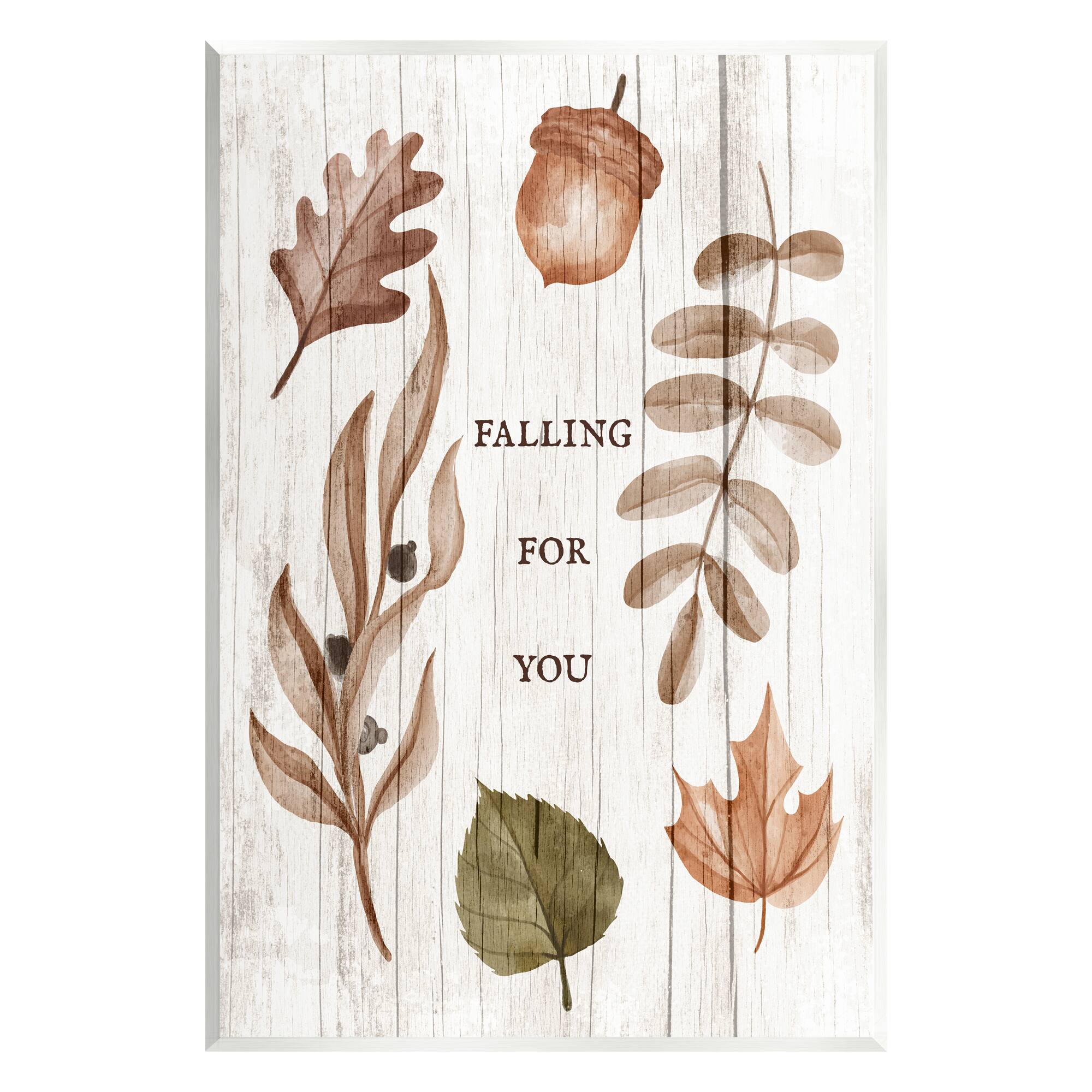 Stupell Industries Falling For You Fall Botanicals Wall Plaque Art