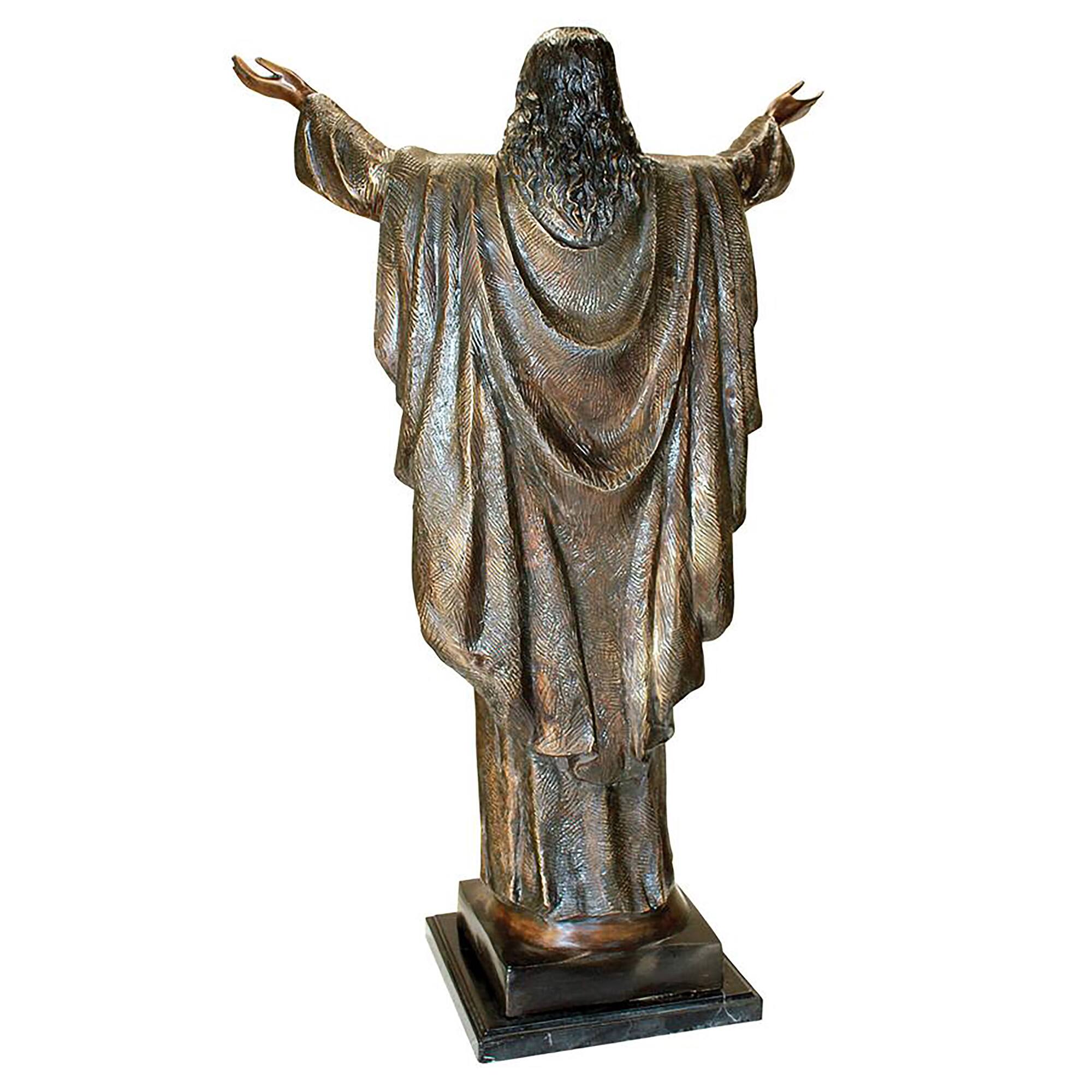 Design Toscano 31&#x22; Jesus Christ with His Arms Raised Cast Bronze Garden Statue