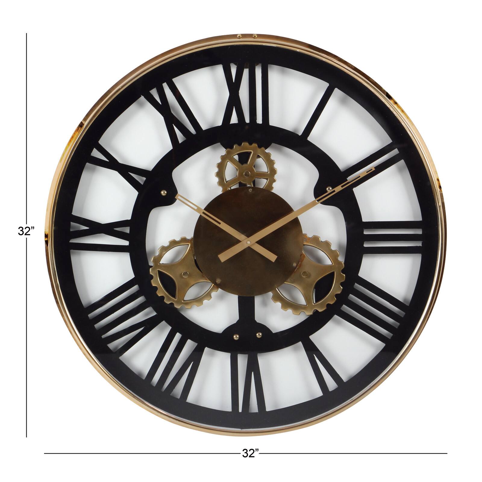 Black Industrial Stainless Steel Wall Clock