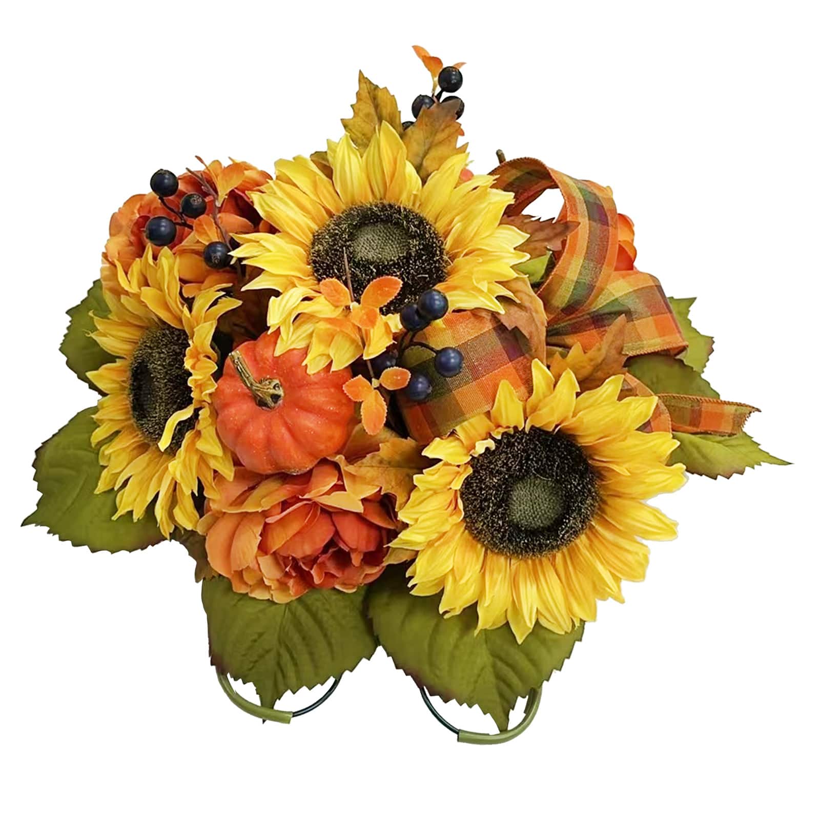 17" Yellow & Orange Sunflower & Mum Remembrance Saddle by Ashland®