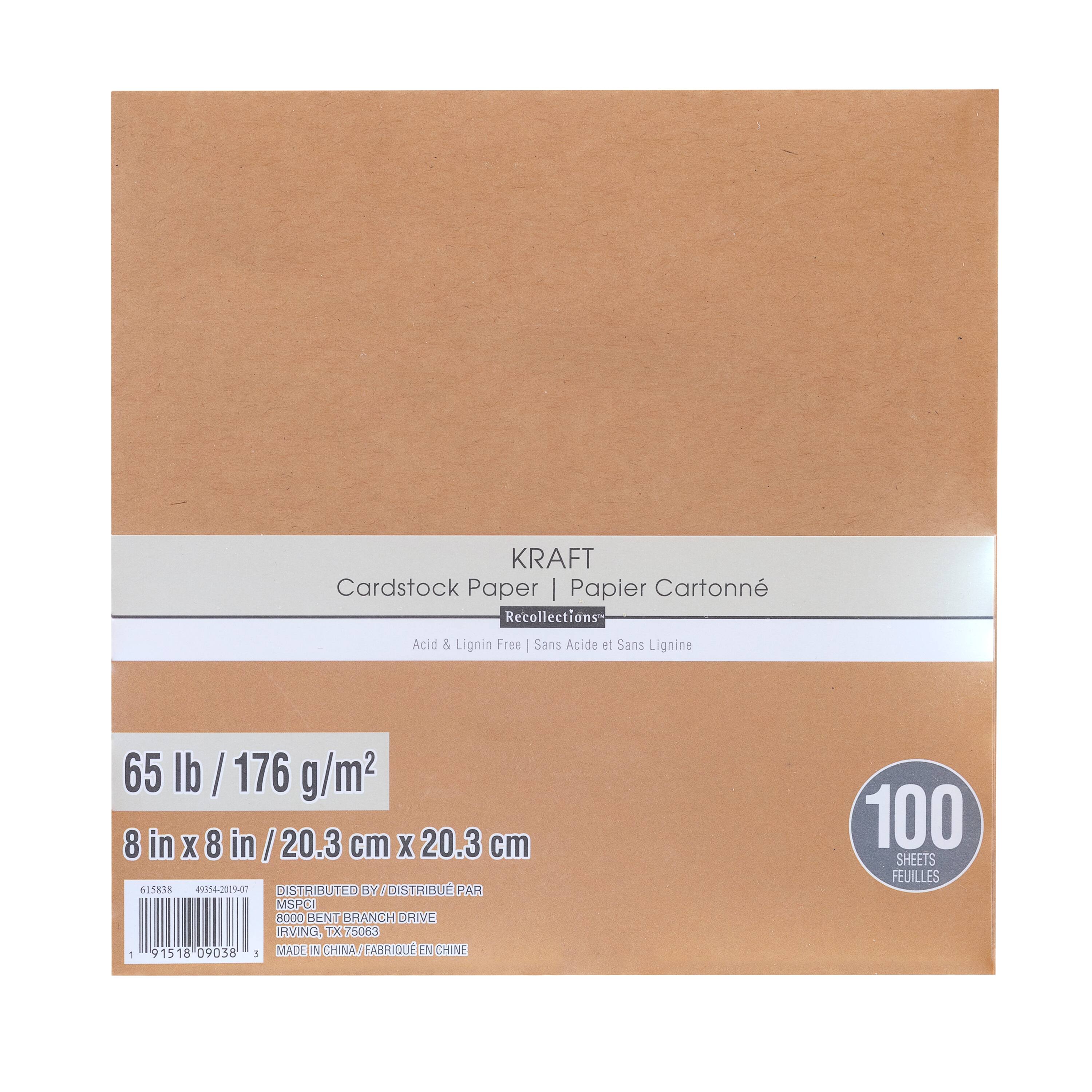 12 Packs: 100 ct. (1,200 total) Kraft 8" x 8" Cardstock Paper by Recollections™