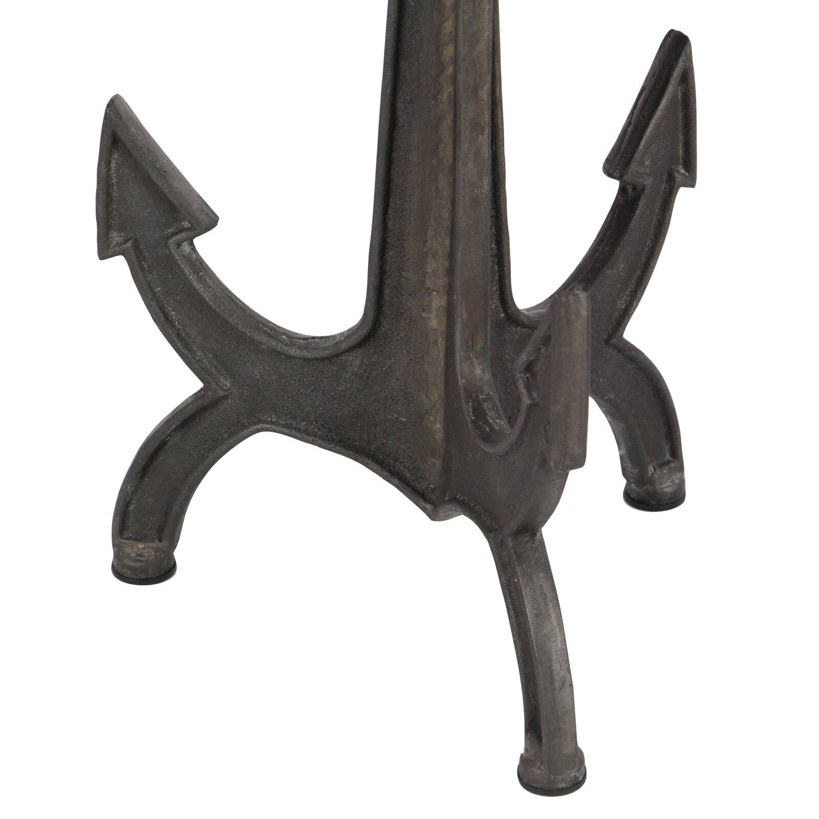 2ft. Black Iron and Wood Coastal Accent Table