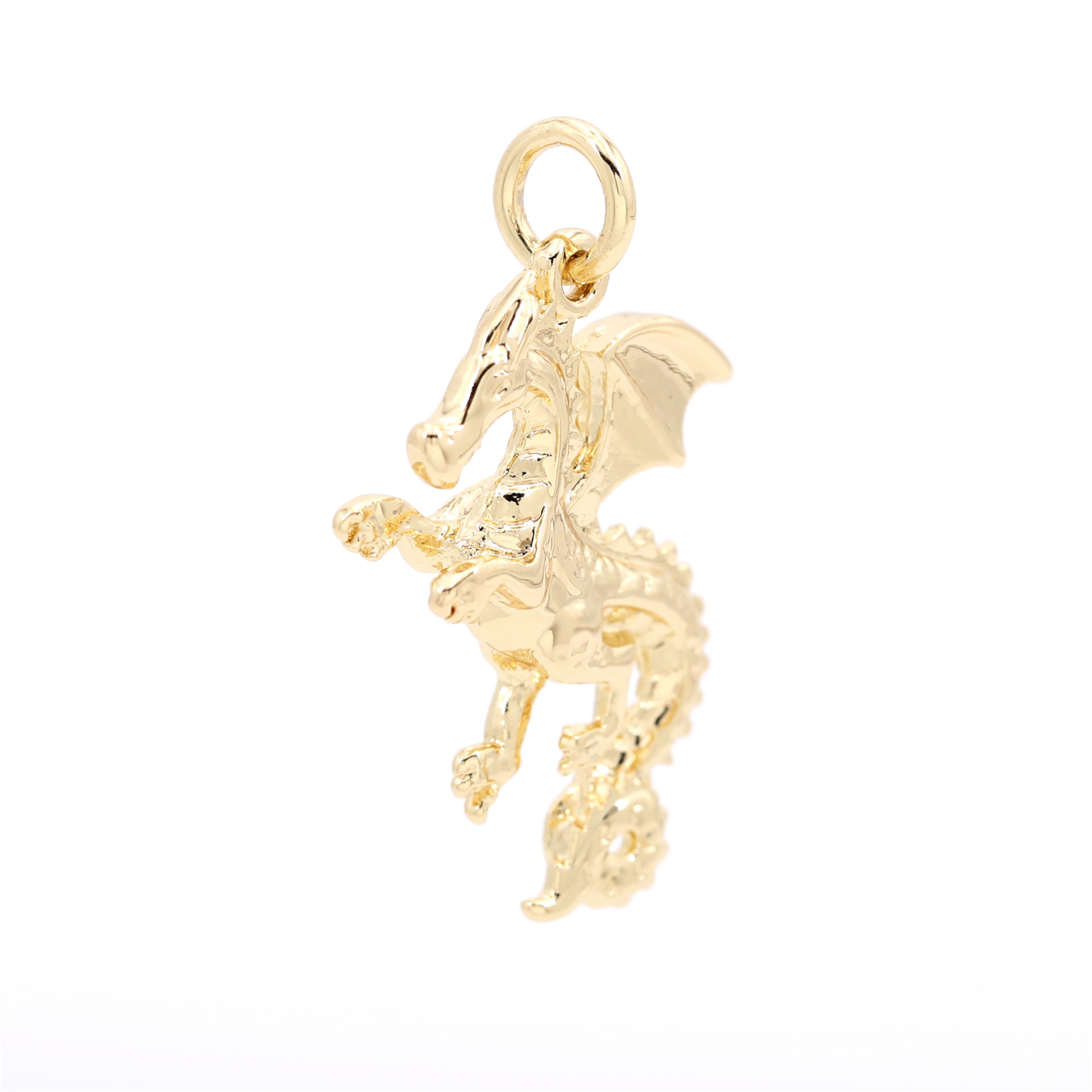 12 Pack: 14K Gold Plated Dragon Charm by Bead Landing™