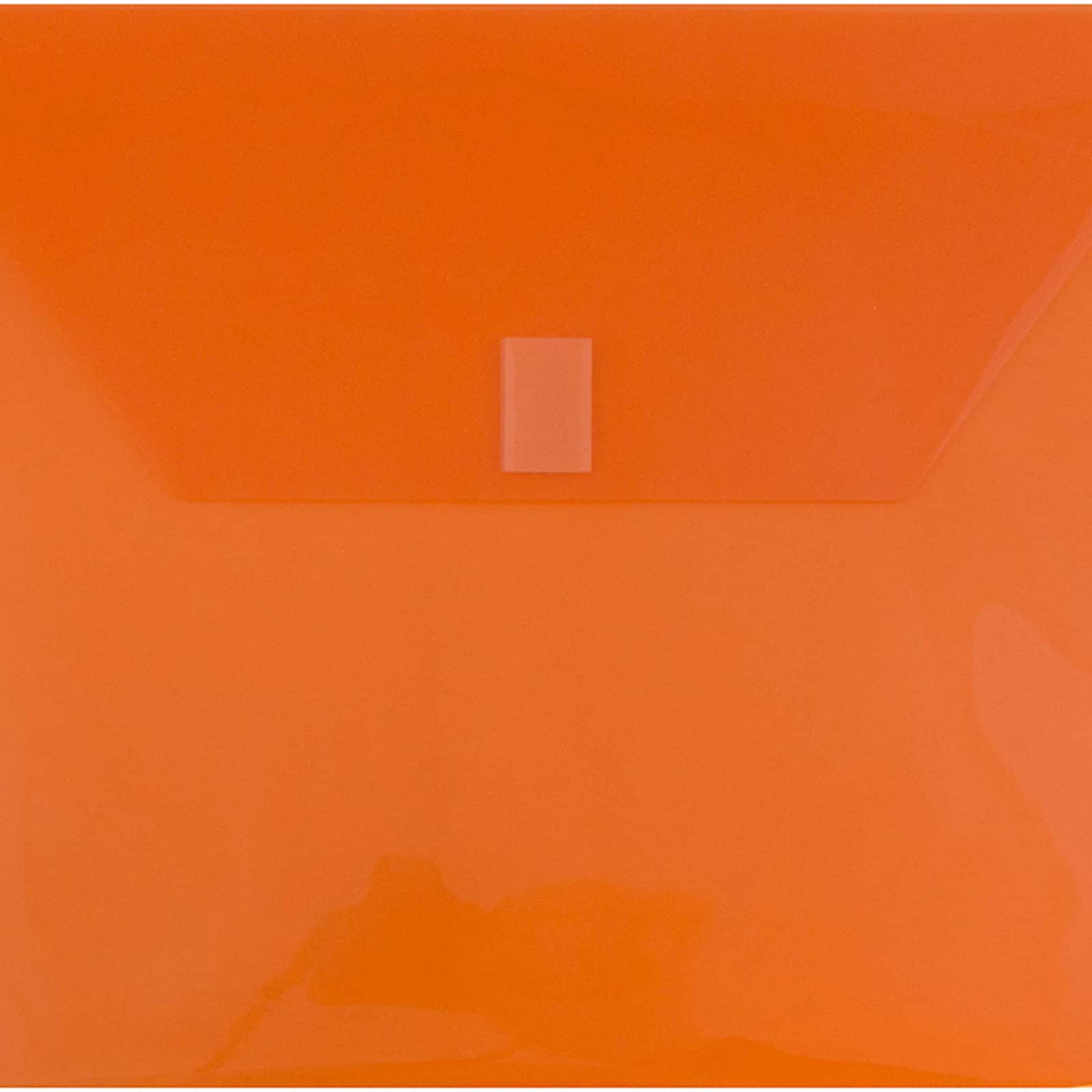 JAM Paper Booklet Plastic Envelopes with Hook &#x26; Loop Closure, 24ct.
