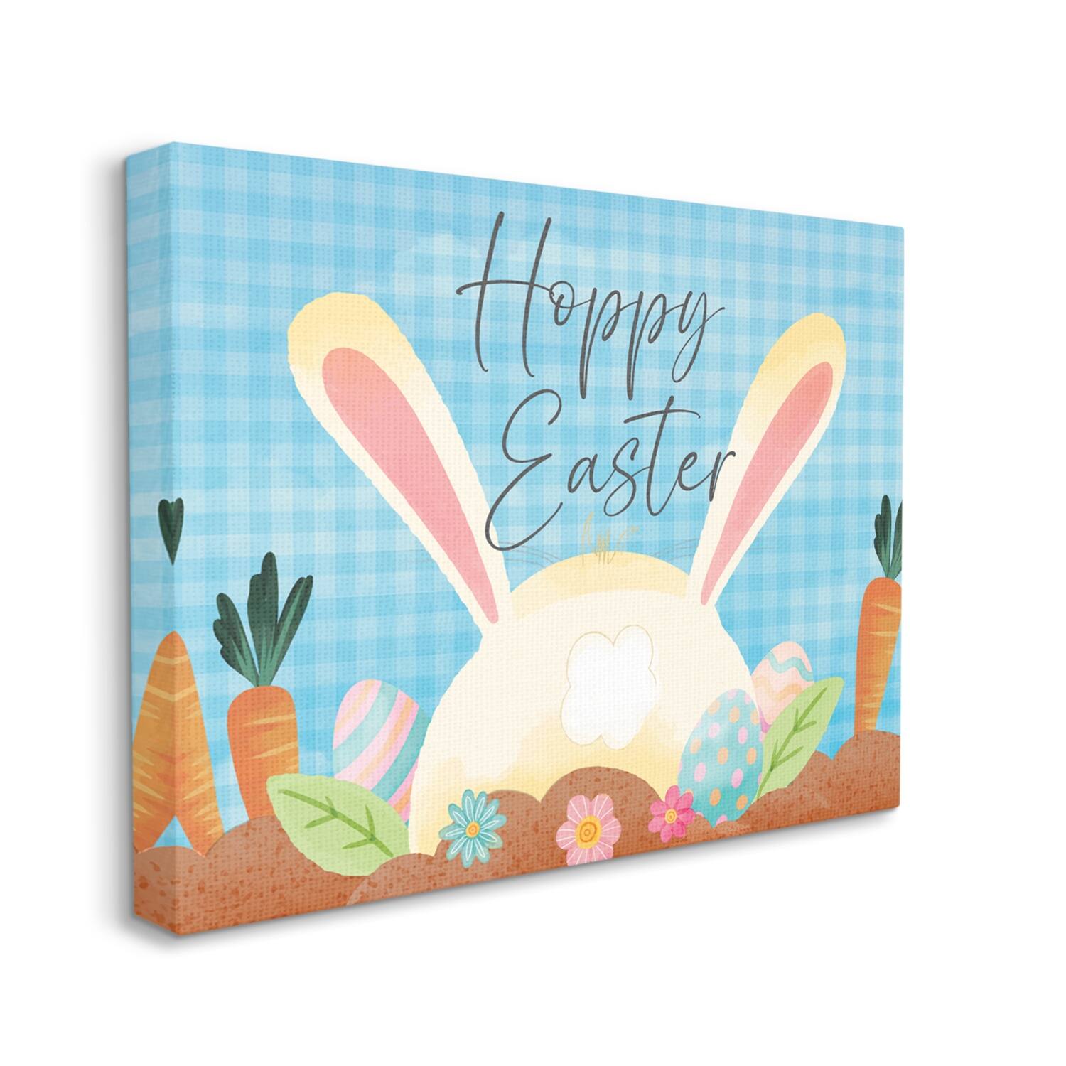 Stupell Industries Happy Easter Spring Carrot Garden Canvas Wall Art