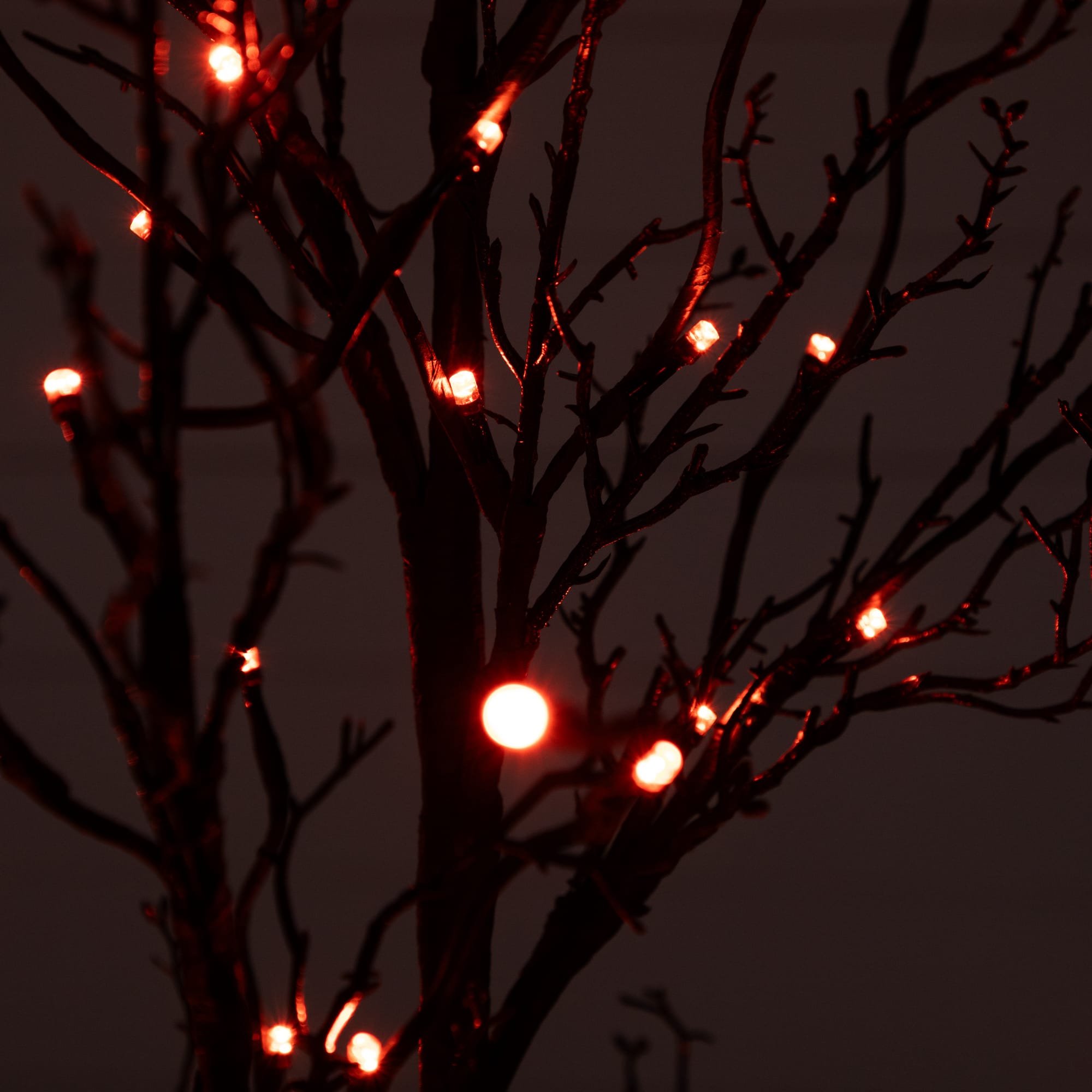 4ft. Orange &#x26; Purple LED Pre-Lit Halloween Deluxe Black Twig Artificial Fall Tree