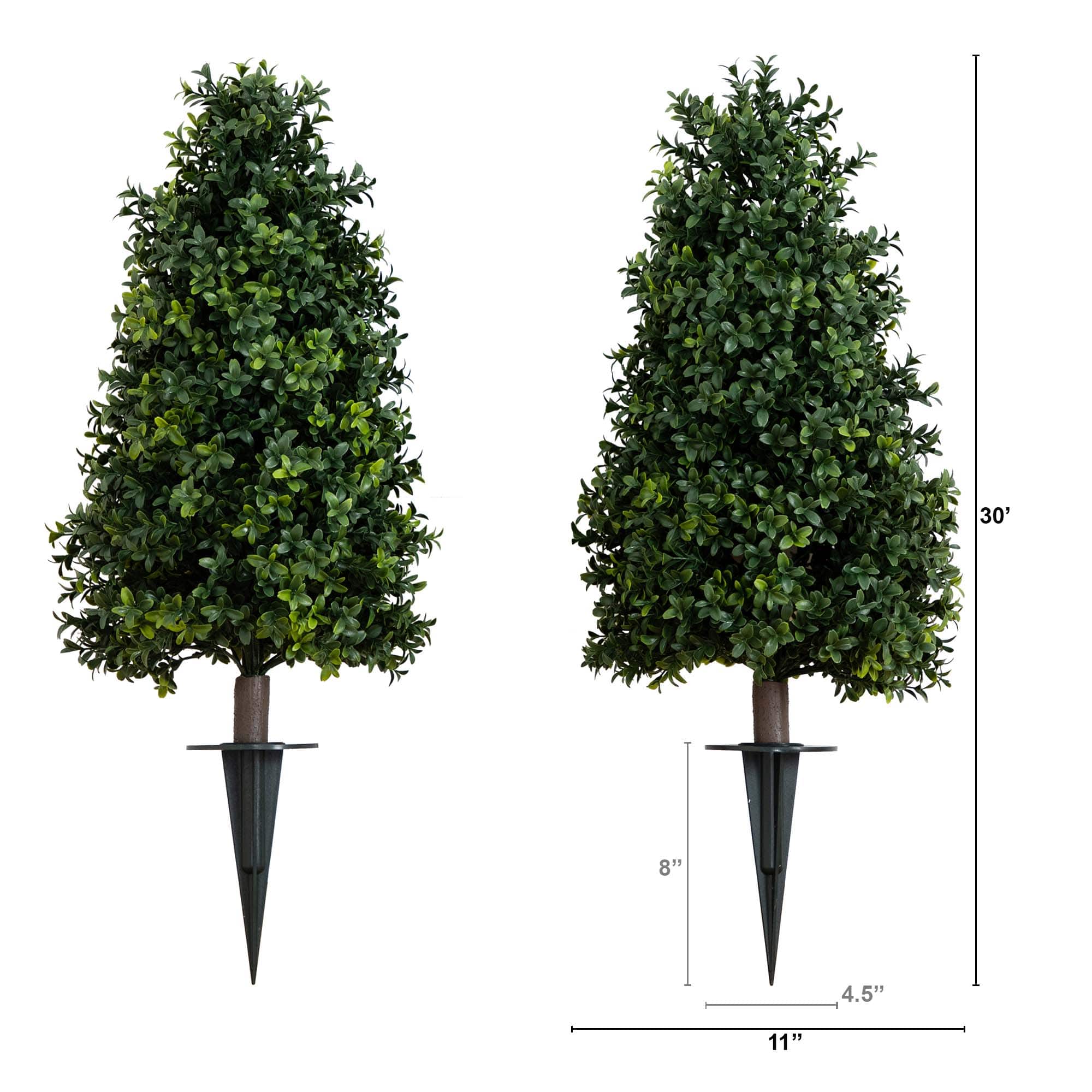 2.5ft. UV Resistant Boxwood Plant Set with Integrated Ground Stake