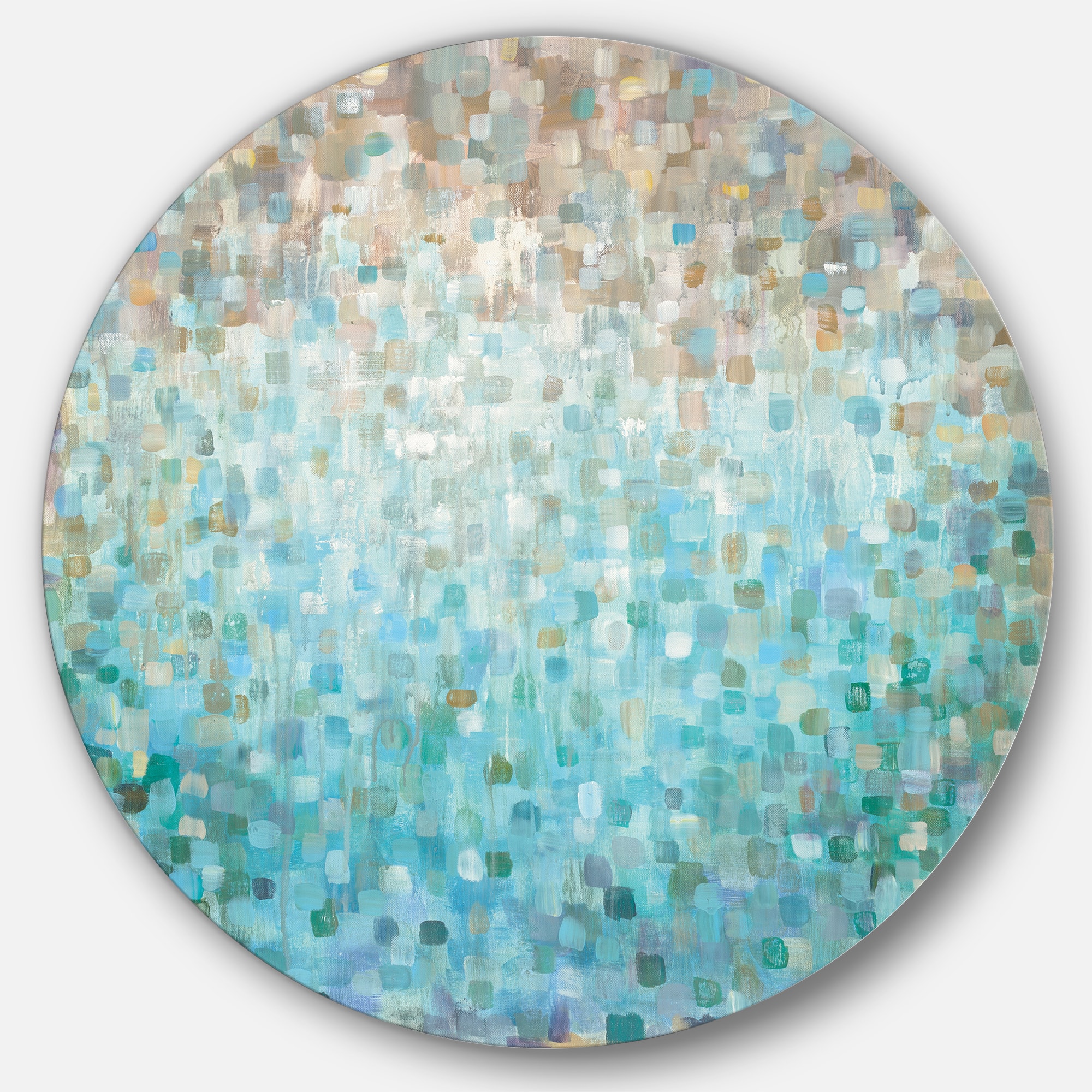 Designart - Blocked Abstract - Geometric Metal Circle Wall Art