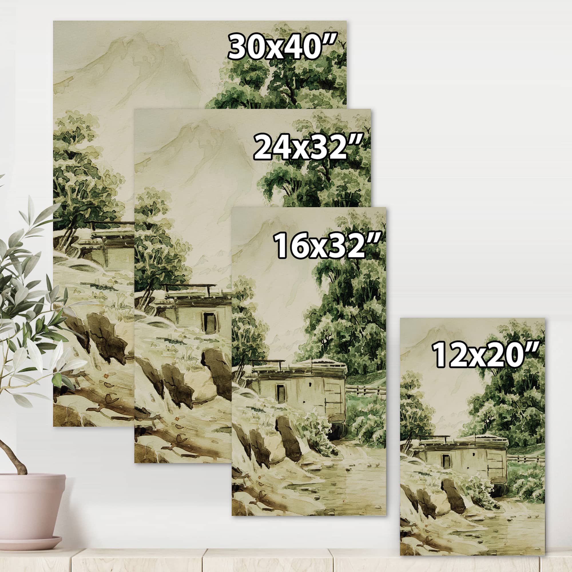 Designart - Cabin In The Mountains - Cabin &#x26; Lodge Canvas Wall Art Print