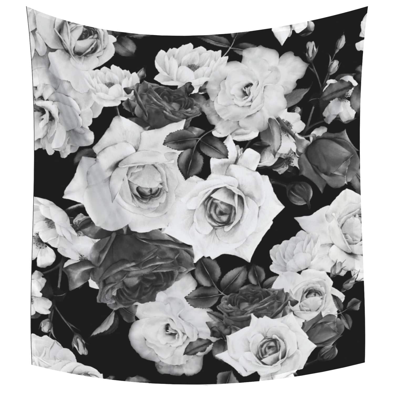 RoomMates Black &#x26; White Floral Tapestry