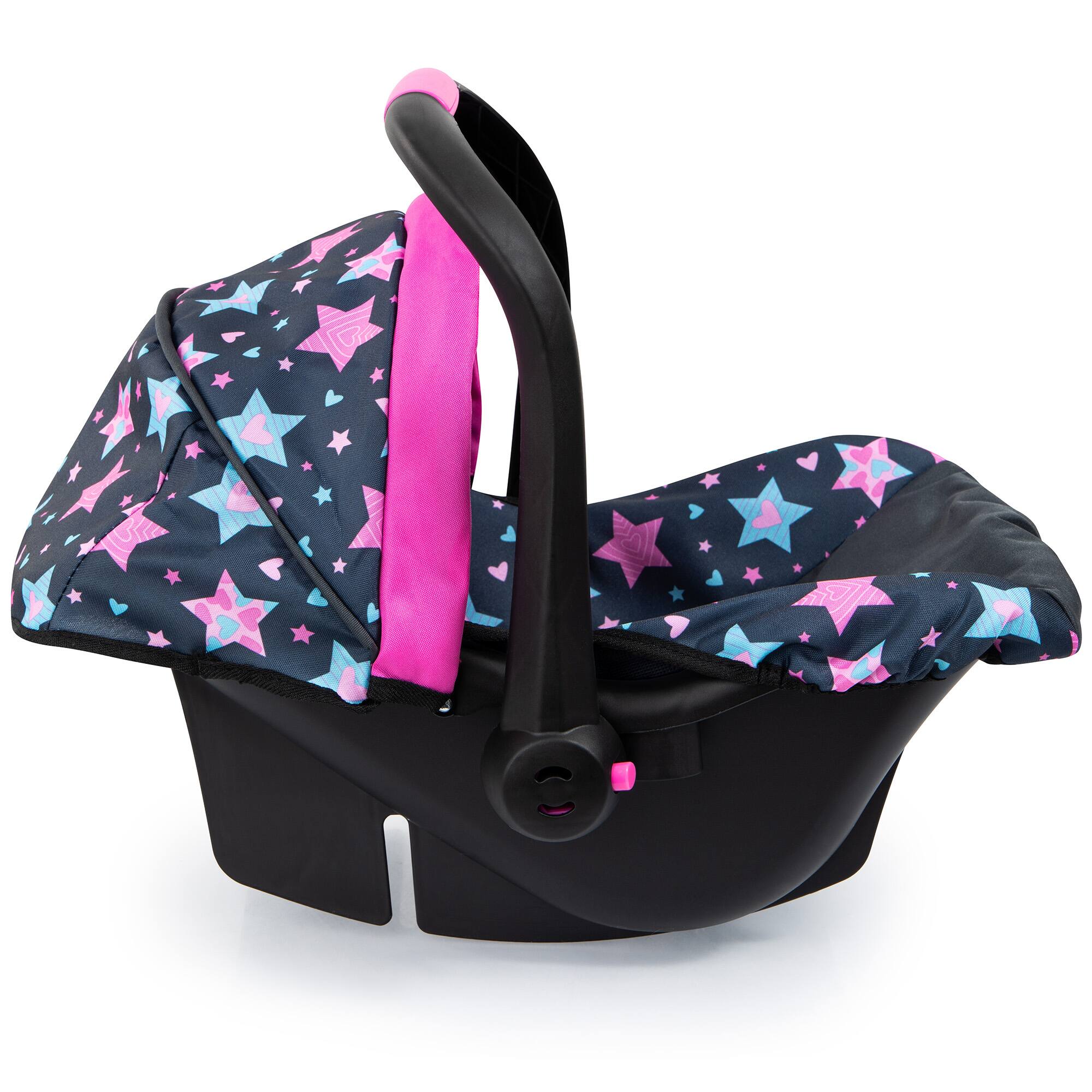 Bayer Design Turquoise & Pink Stars Baby Doll Car Seat