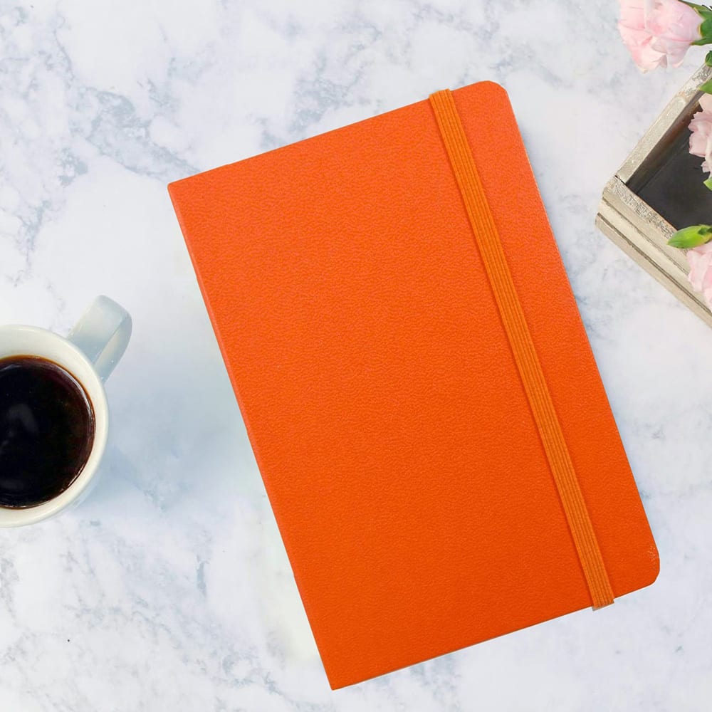 JAM Paper Travel Size Hardcover Notebook with Elastic Band