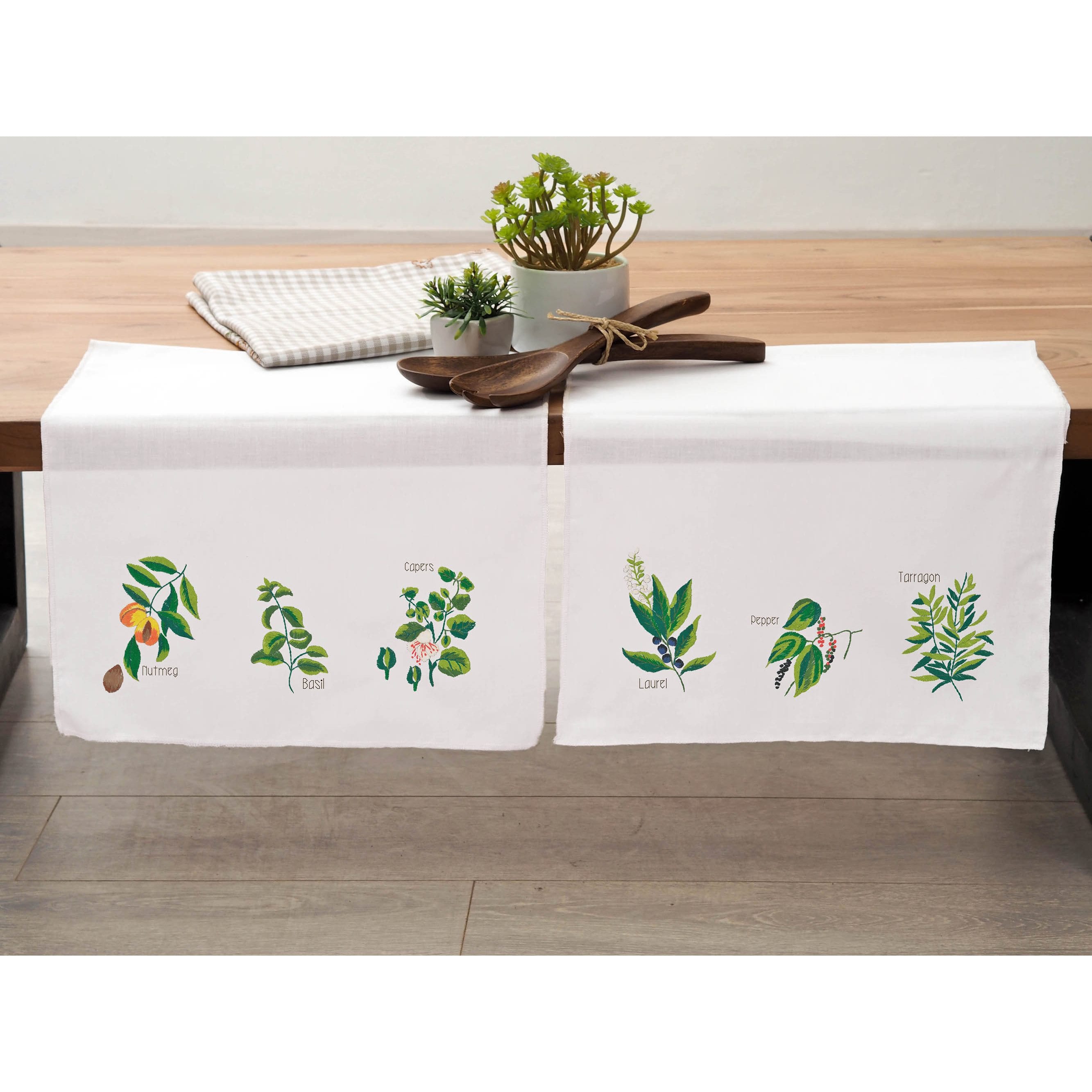 Leisure Arts® Herb Tea Towel Stamped Embroidery Kit