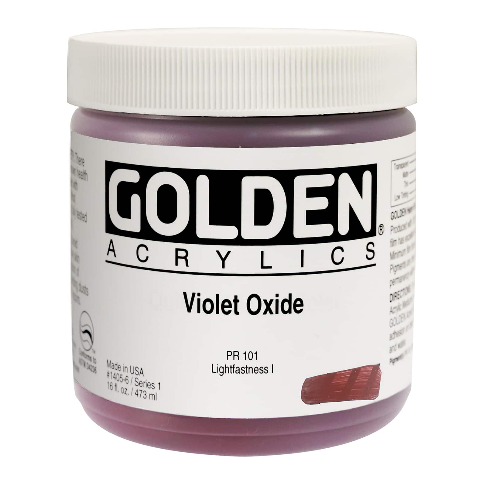 Golden Heavy Body Acrylic Paint, 16 oz in Violet Oxide