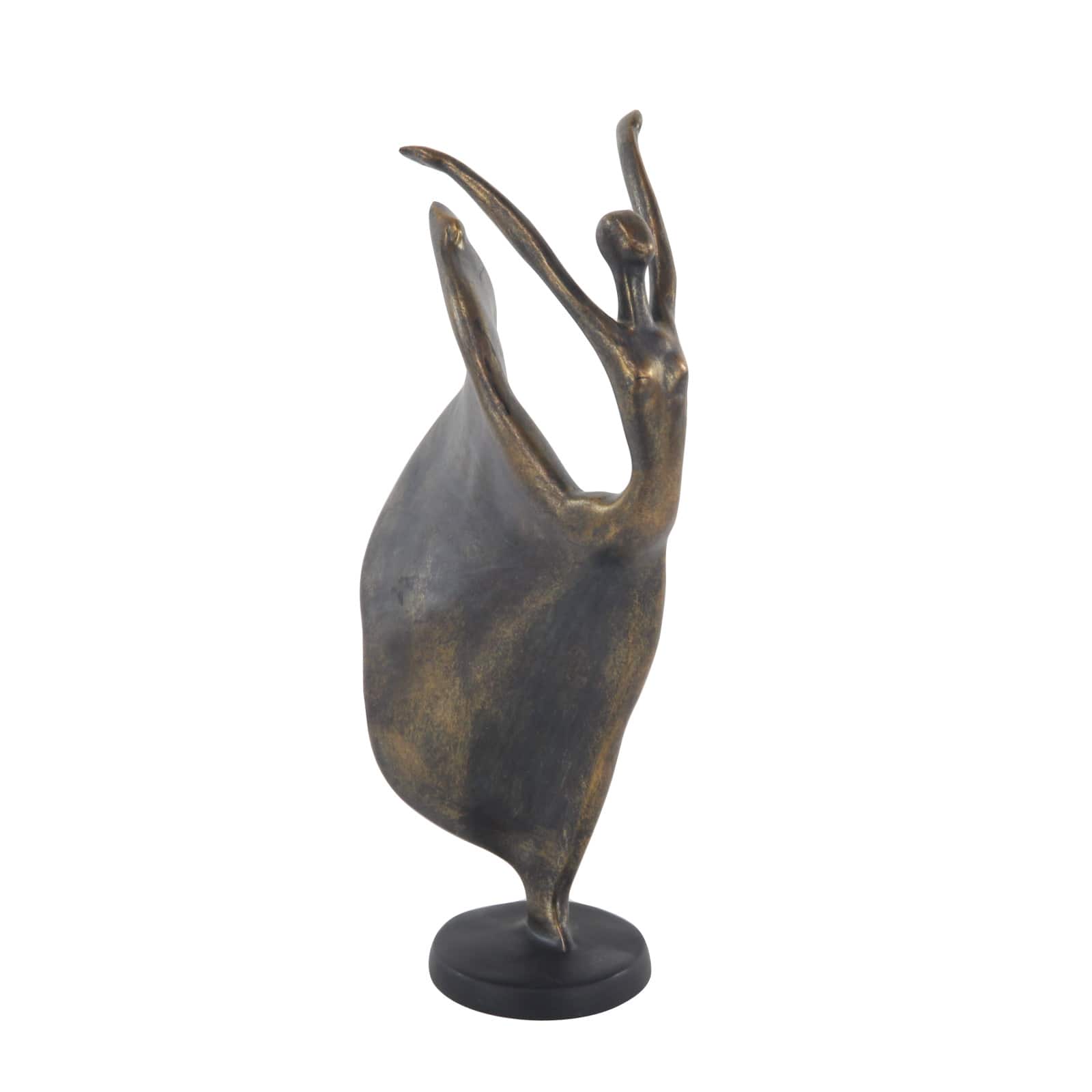 Brass Polystone Traditional Sculpture, Dancer 13&#x22; x 7&#x22; x 5&#x22;