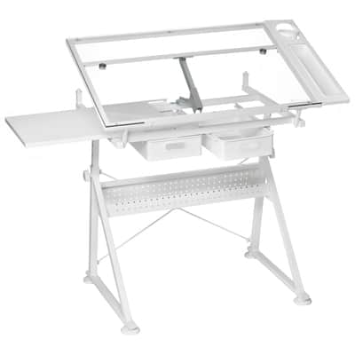 Metal & Glass Artist Table by Artist's Loft®, Color: White | Michaels