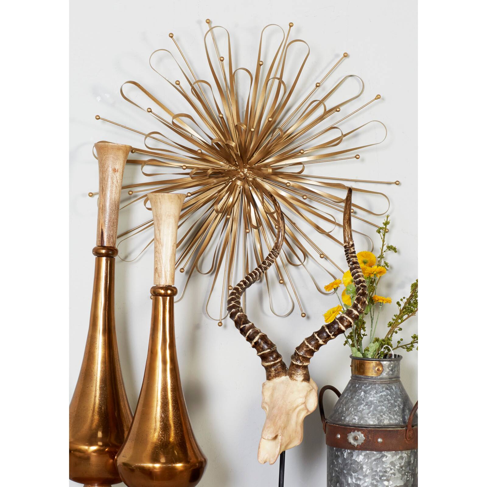 Gold Abstract Round Metal Accent Set, 3ct.