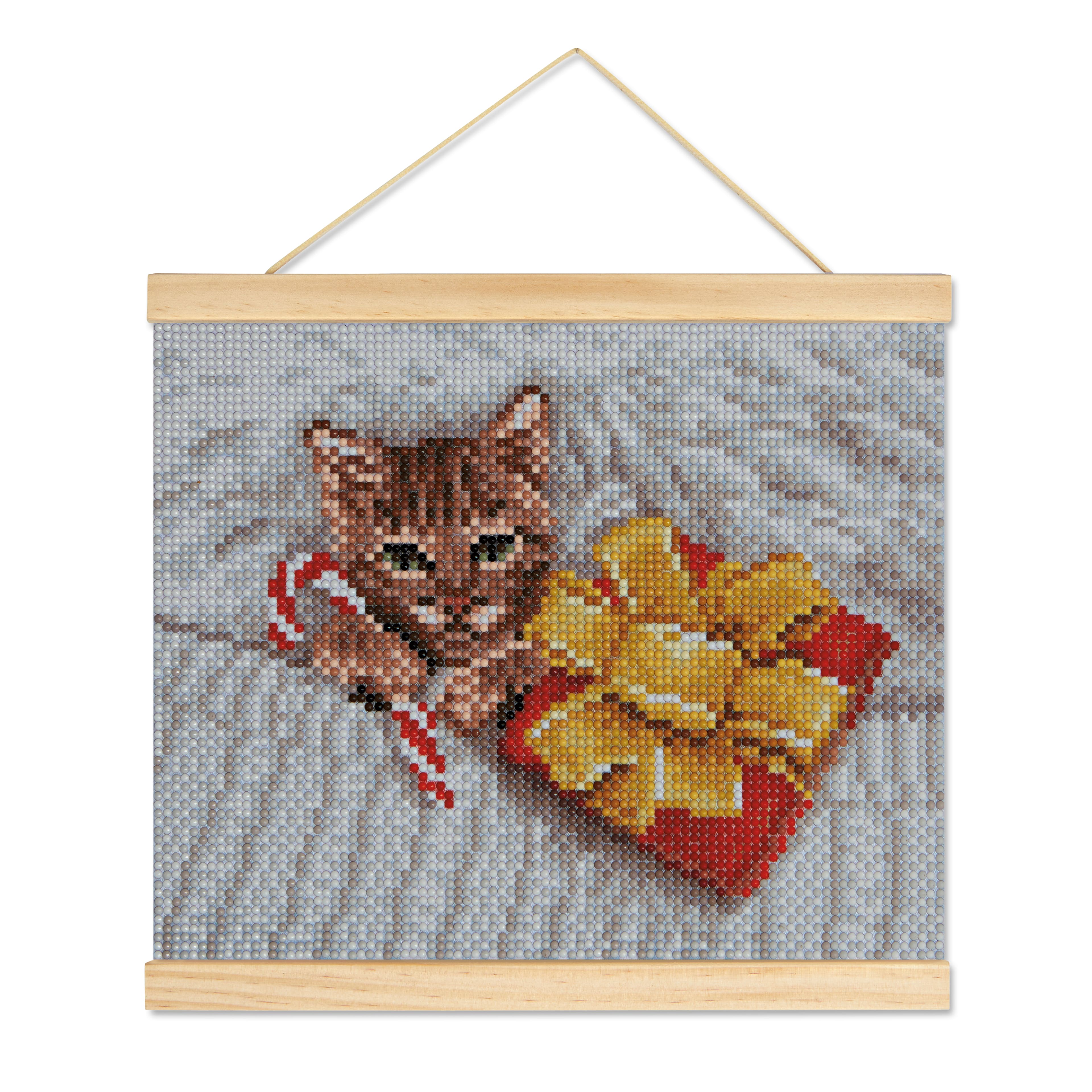 8&#x22; x 10&#x22; Christmas Cat with Frame Diamond Art Kit by Make Market&#xAE;