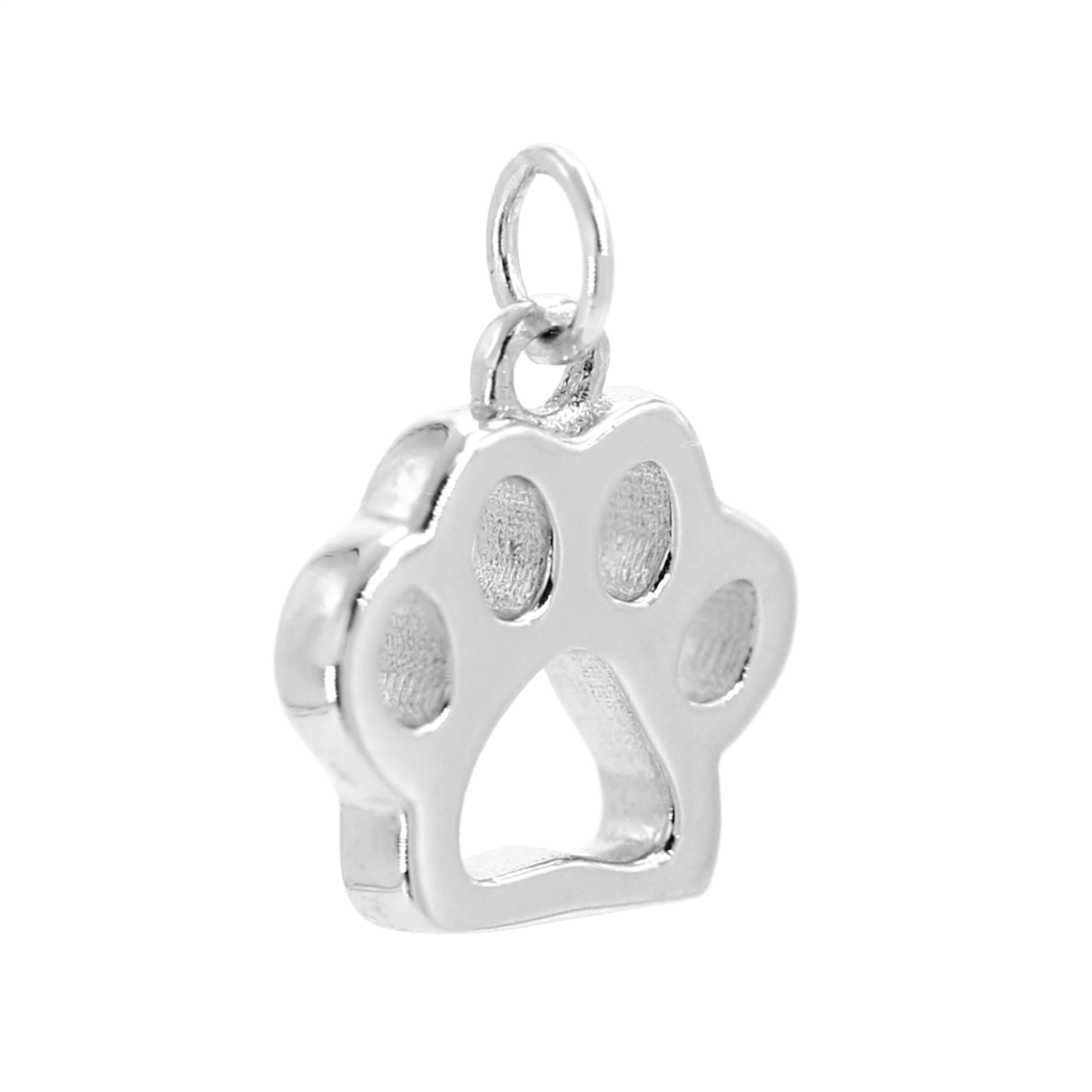 12 Pack: Sterling Silver Paw Icon Charm by Bead Landing™