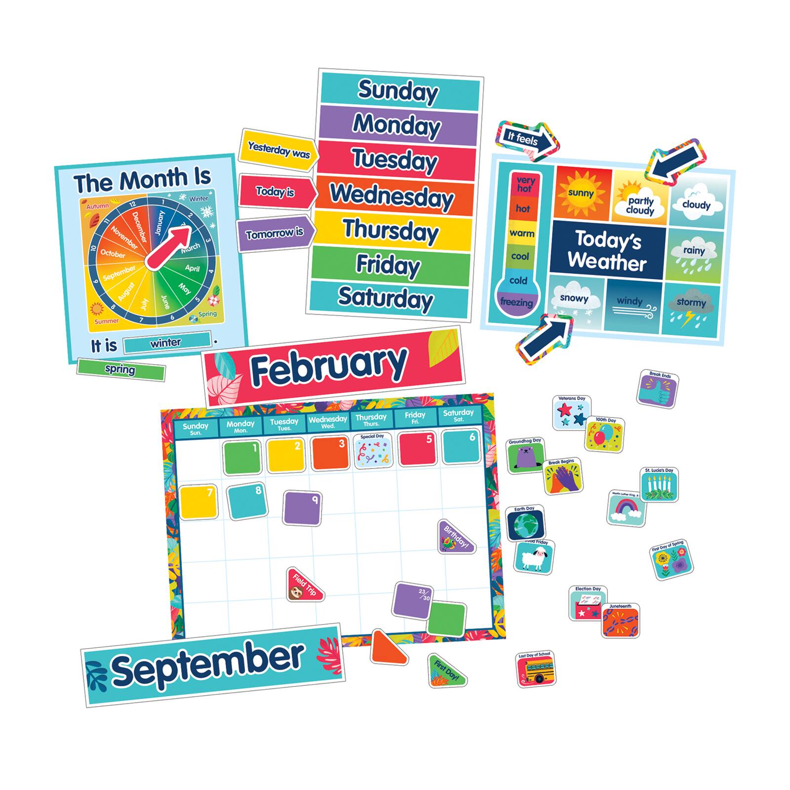 Carson Dellosa Education&#xAE; One World Calendar Bulletin Board Set, 2ct.