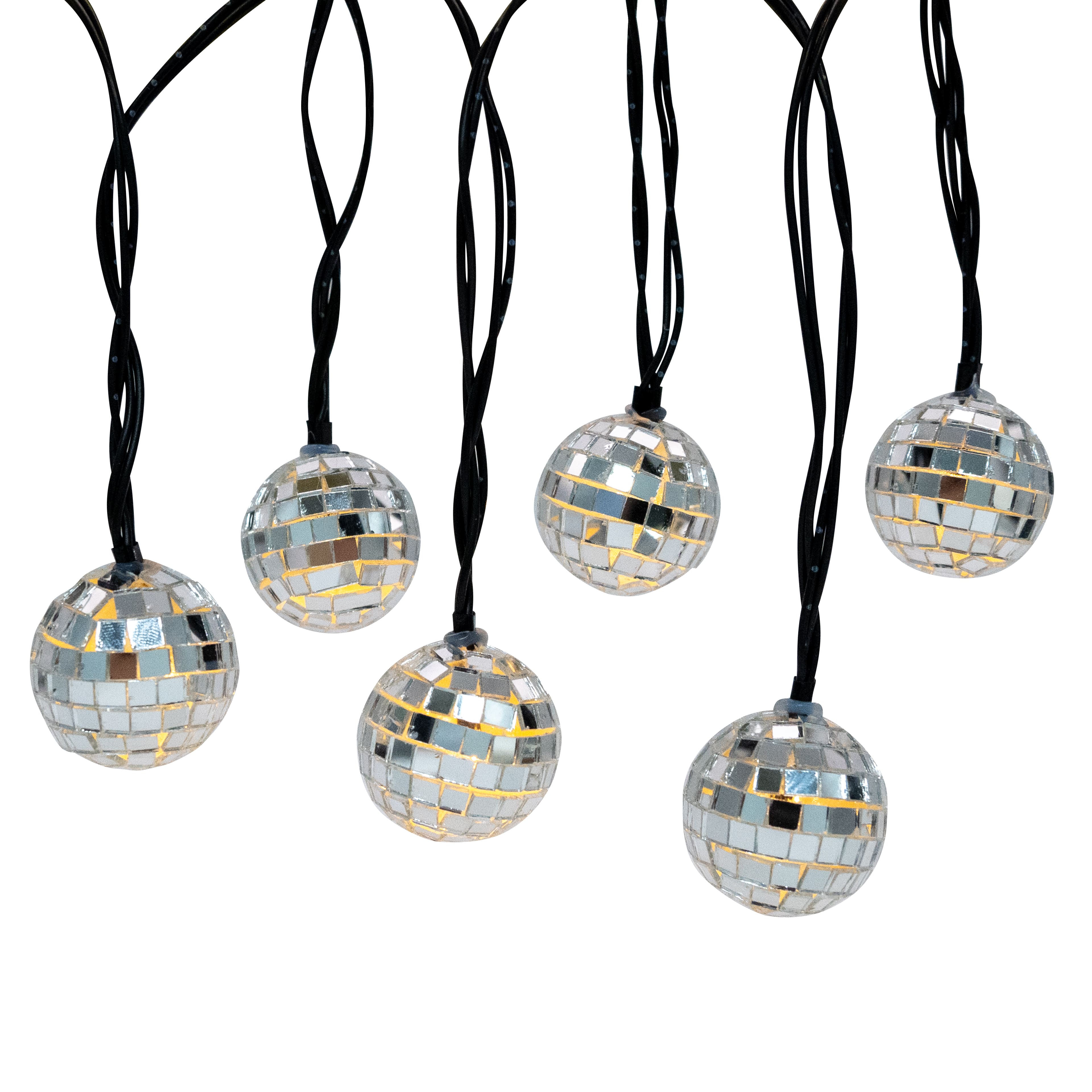 10ct. Warm White LED Silver Disco Ball Icon String Lights by Ashland&#xAE;