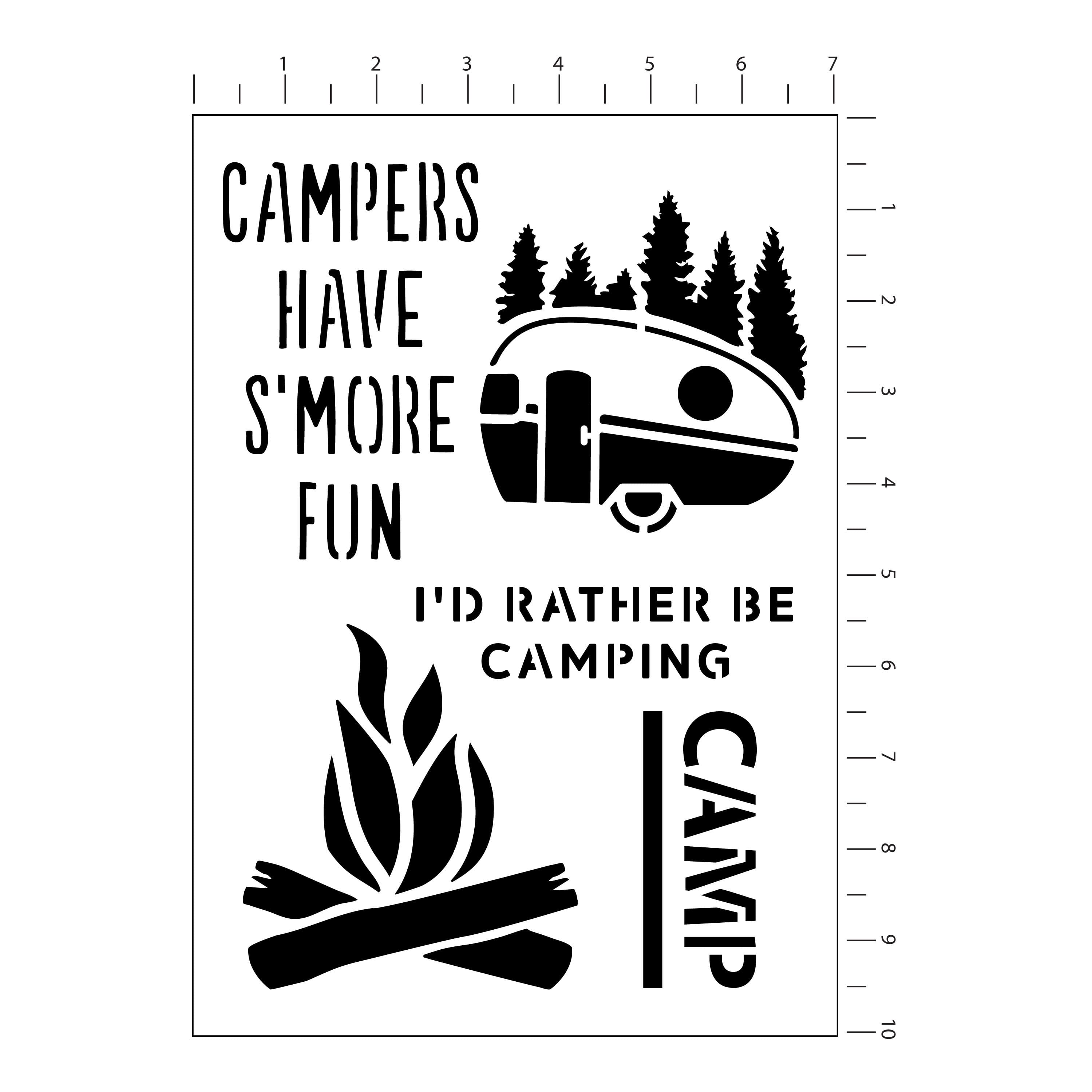 Camping Stencils by Craft Smart&#xAE;, 7&#x22; x 10&#x22;
