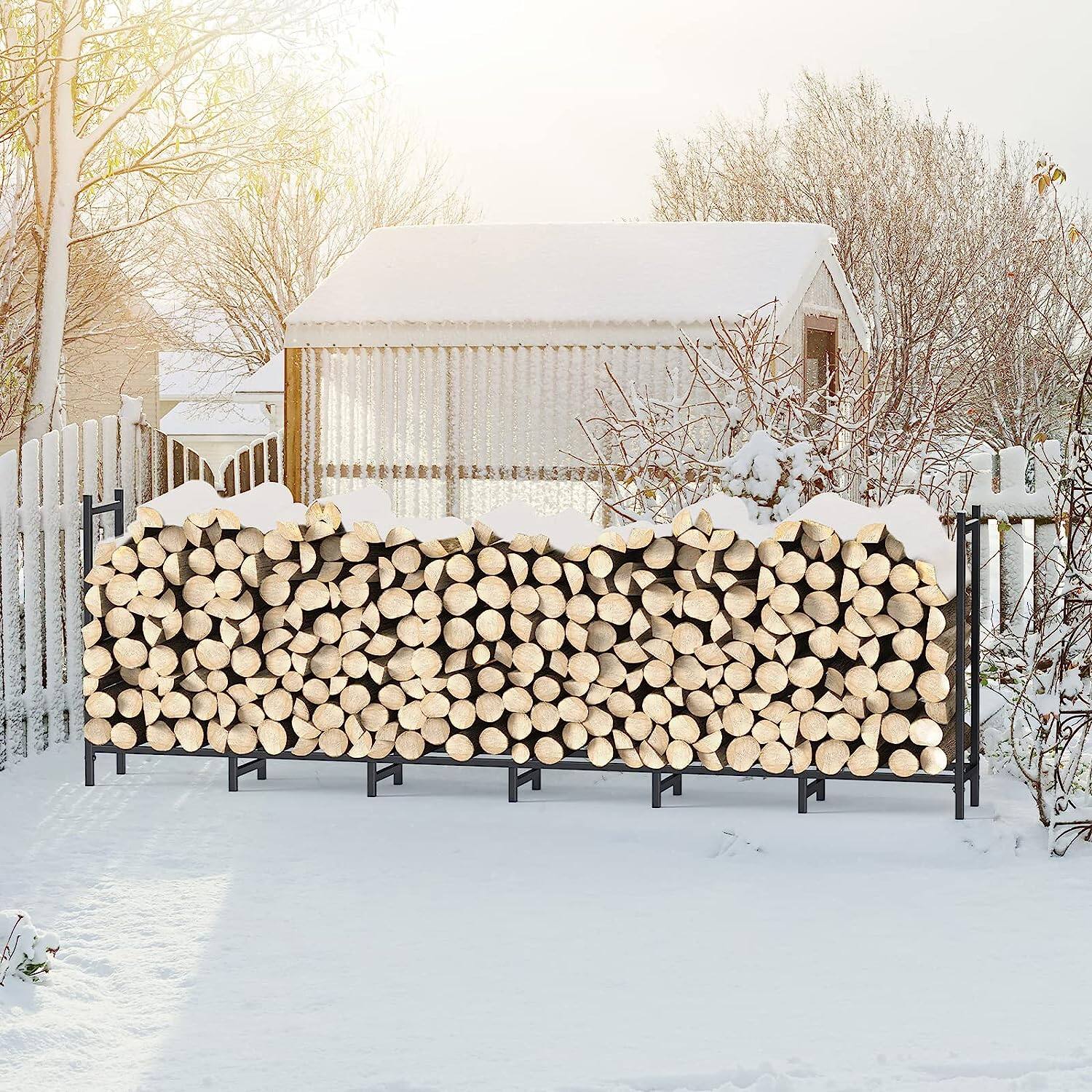 NEX&#x2122; 8ft. Metal Outdoor Firewood Rack