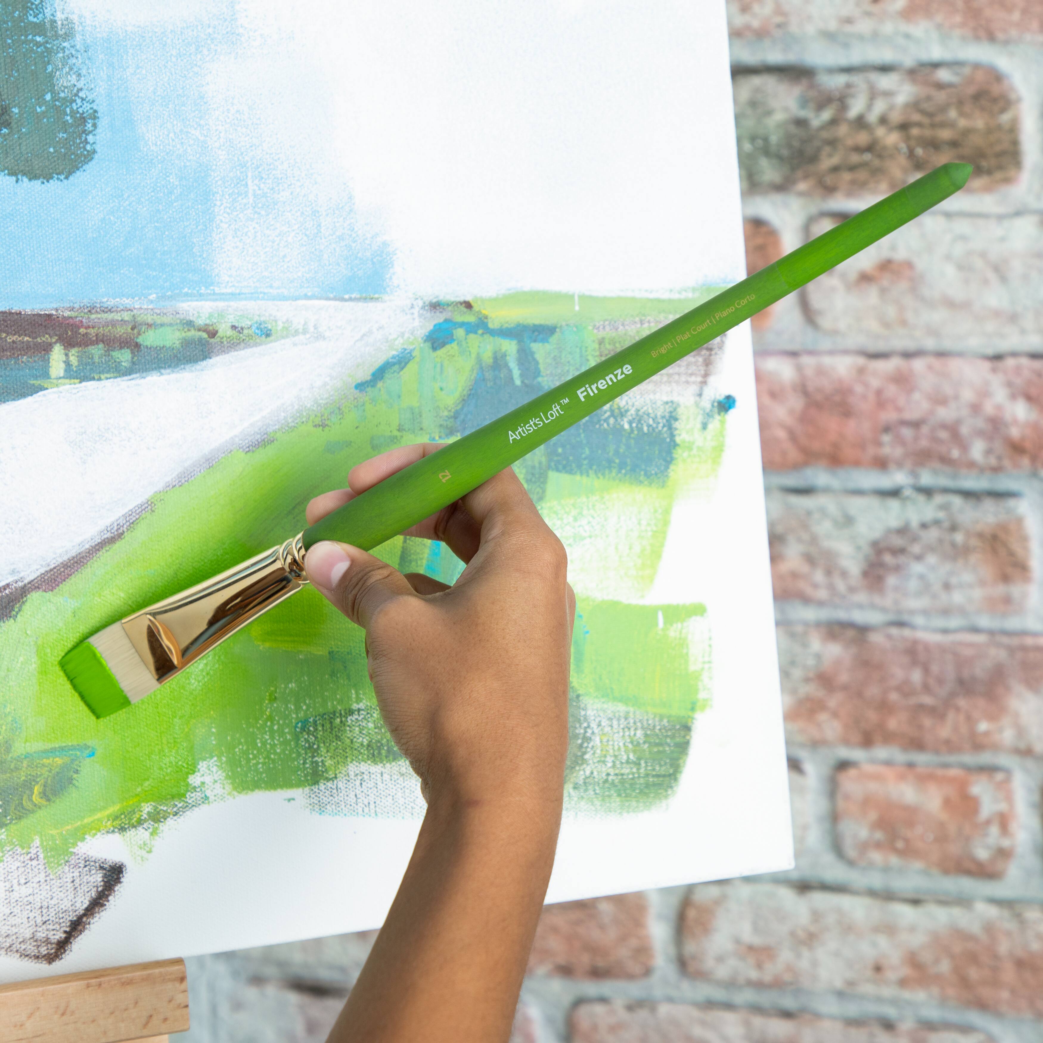 12 Pack: Firenze Long Handle Bright Brush by Artist's Loft™