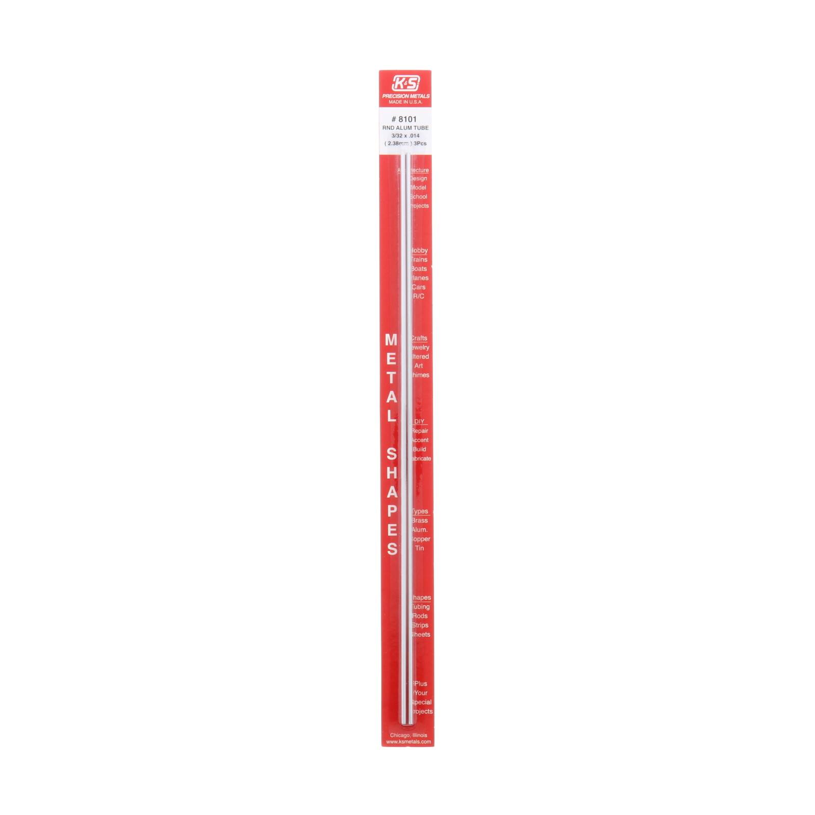 K&#x26;S Engineering&#xAE; 3/32&#x22; Aluminum Metal Tubing, 3ct.