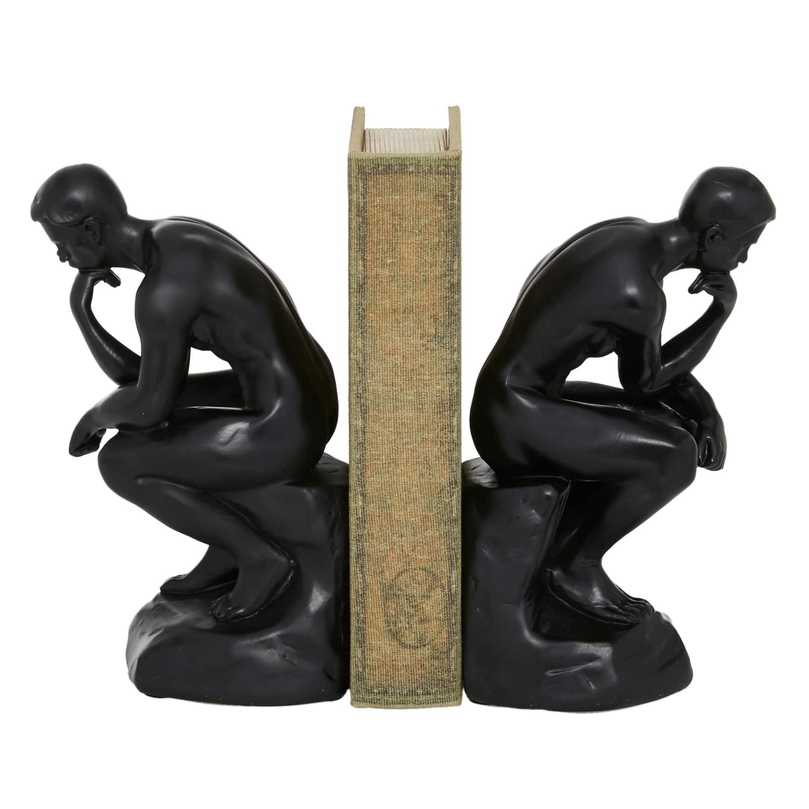 The Novogratz 9&#x22; Black The Thinker Vintage Bookends