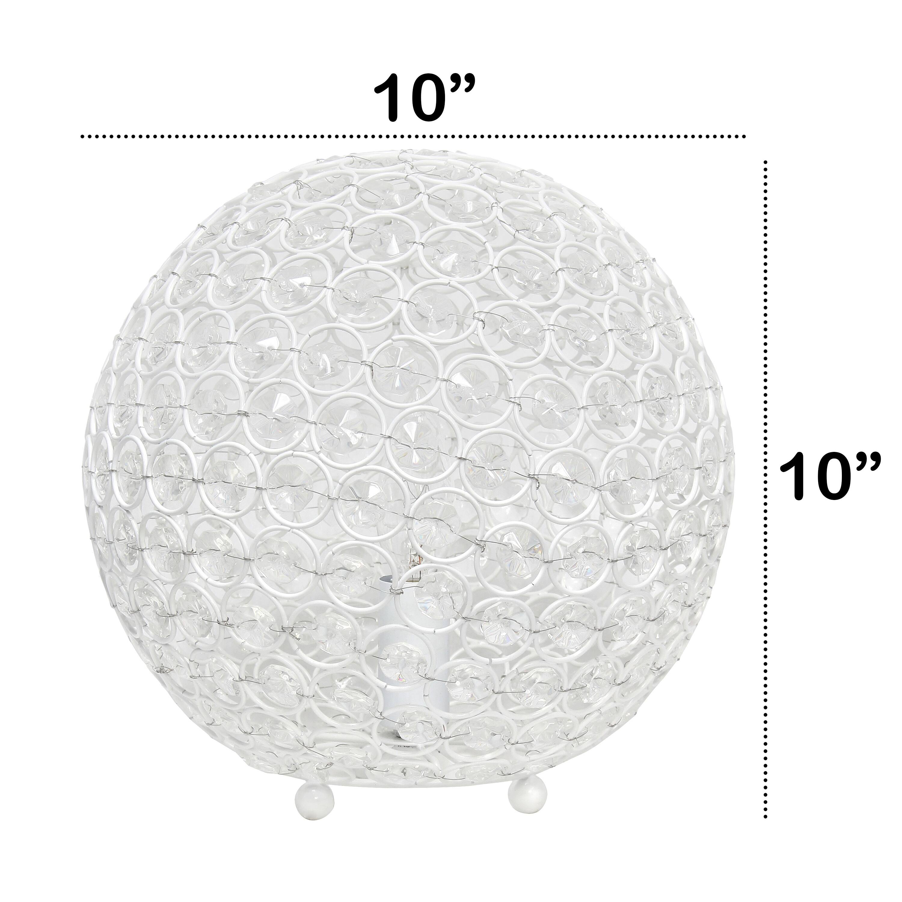 Lalia Home 10&#x22; Medium Metal Crystal Round Orb Table Lamp