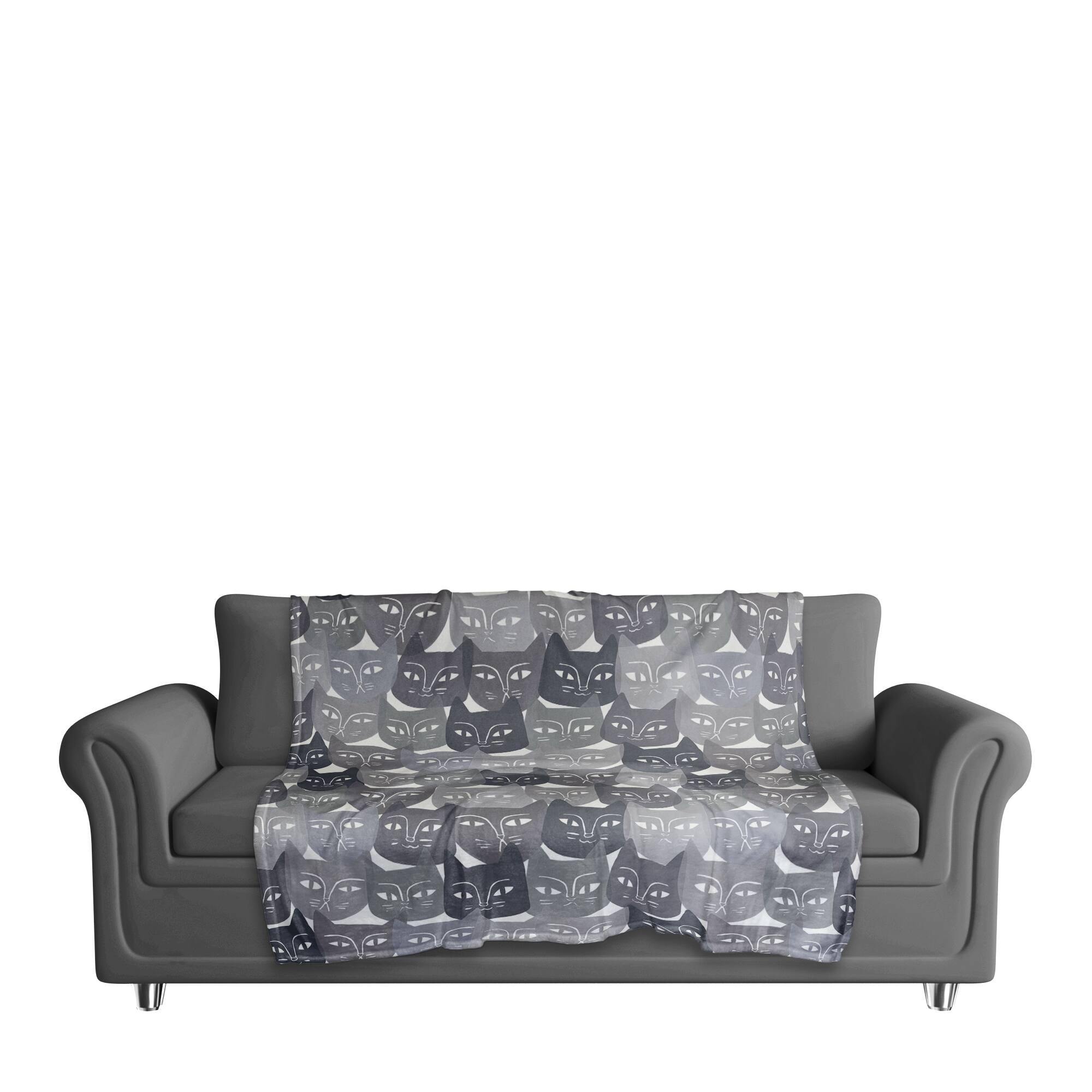 Cat Face Pattern 50" x 60" Coral Fleece Blanket