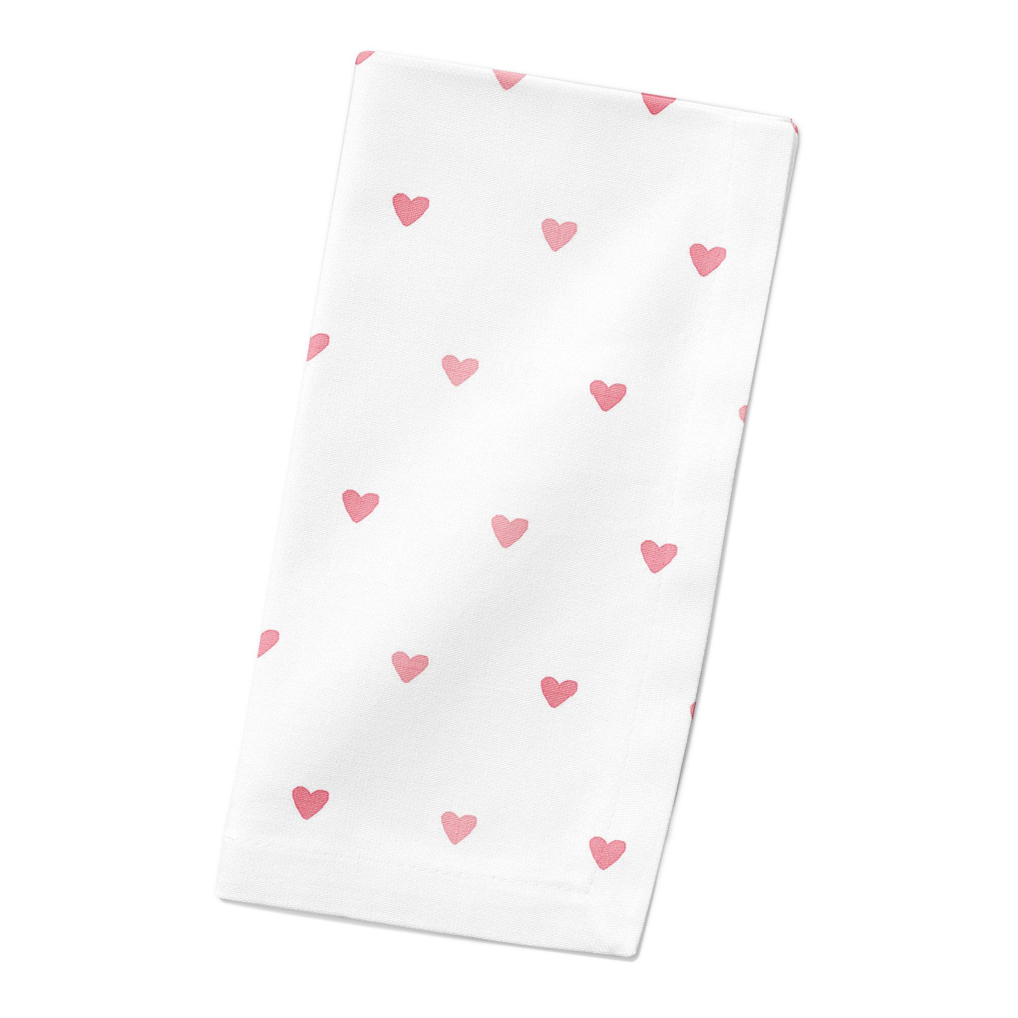 Simple Heart Pattern 10" x 10" Cotton Twill Napkin
