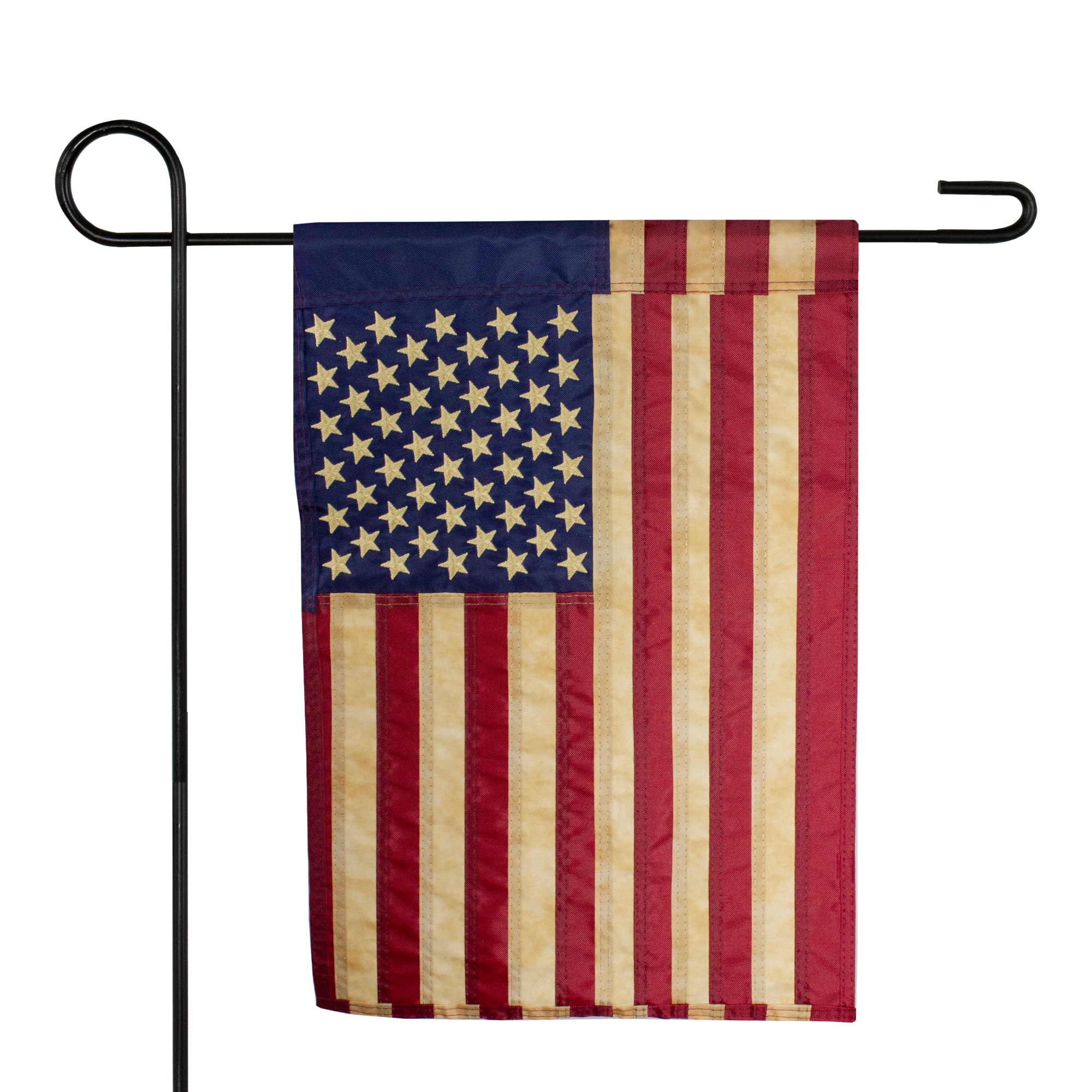 18&#x22; Embroidered Tea-Stained American Garden Flag