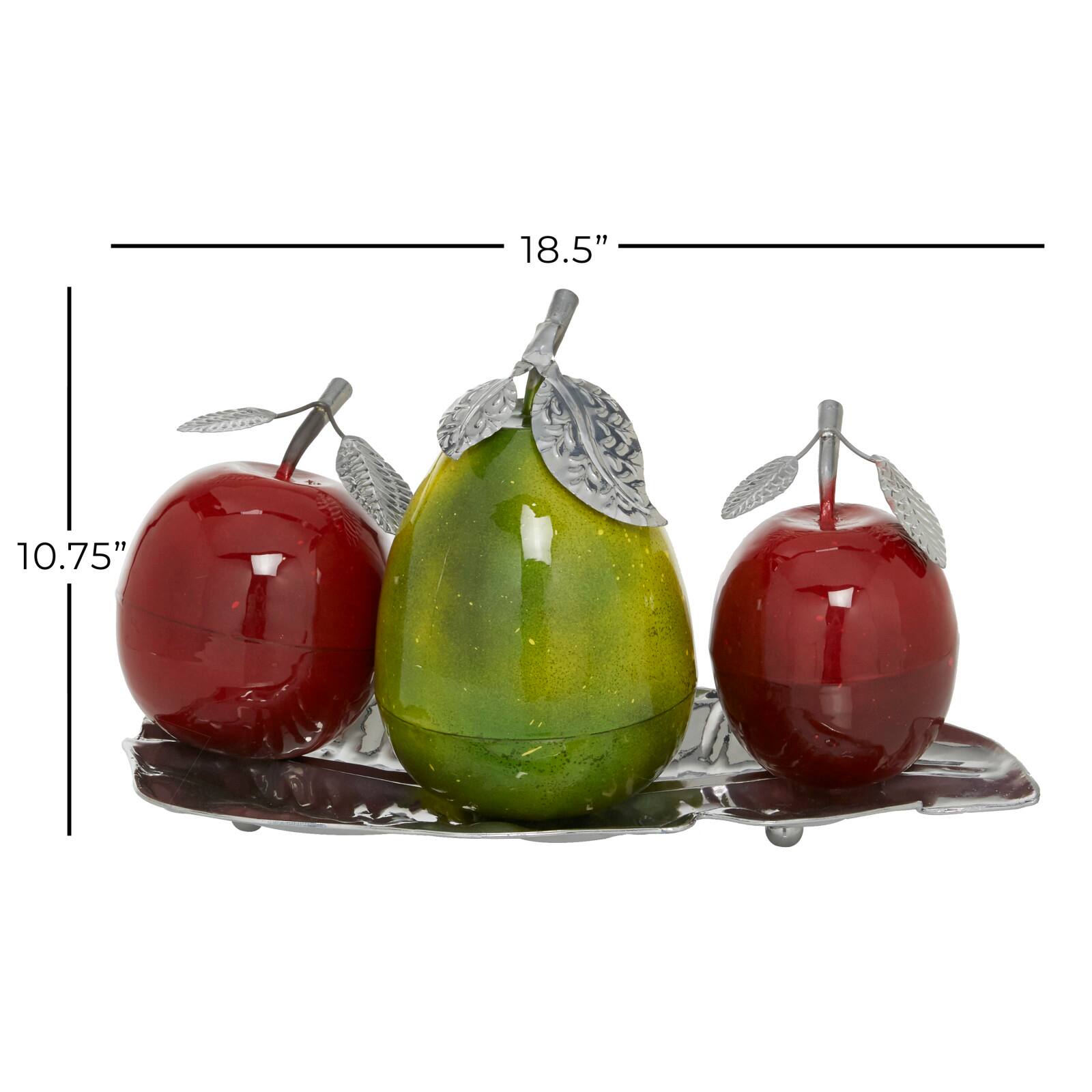 Multi Iron Traditional Decorative Fruit with Tray, 11" x 18" x 10"