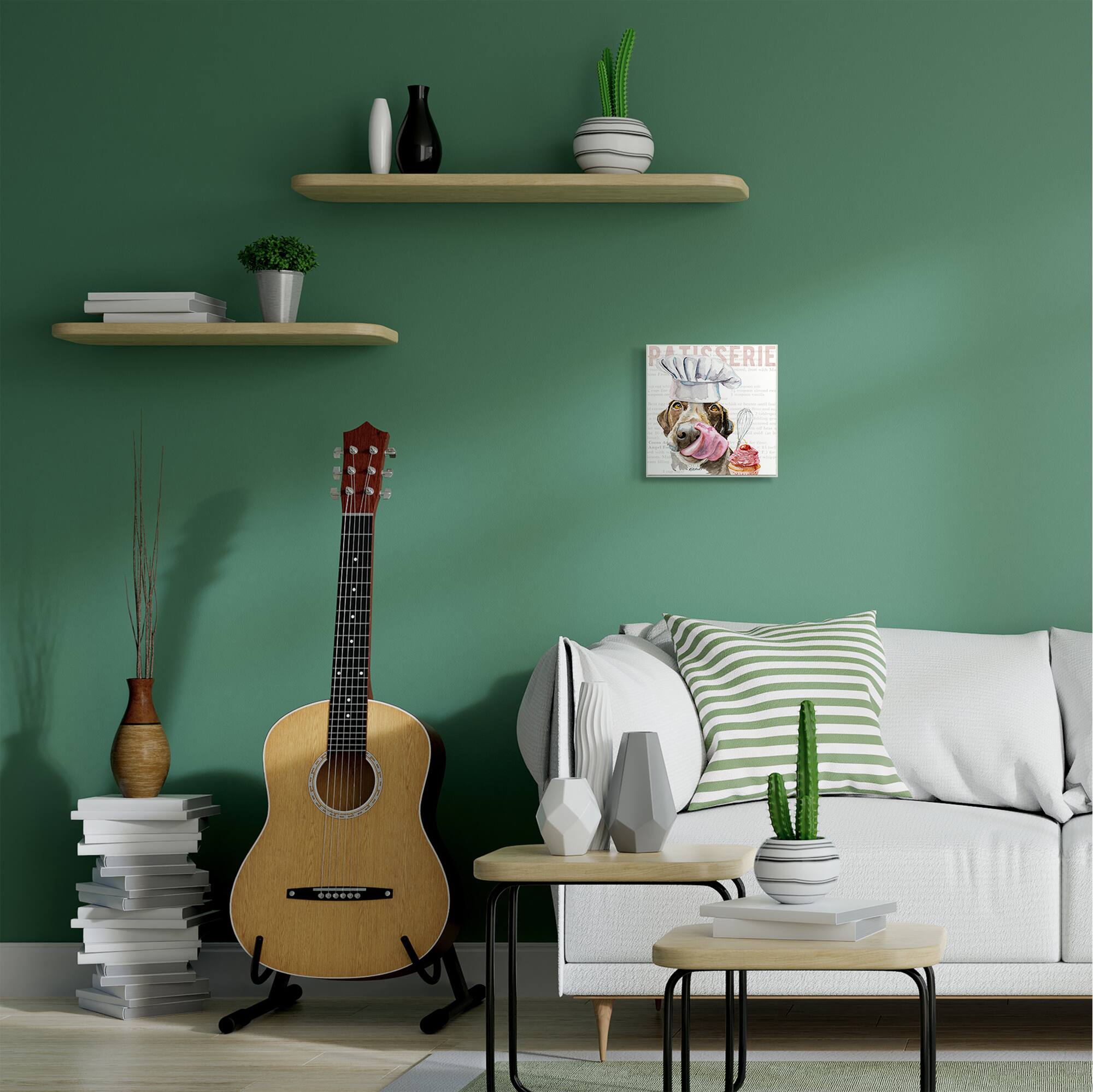 Stupell Industries Chocolate Labrador Dog Kitchen Bakery Pet Watercolor Painting, 12" x 12"