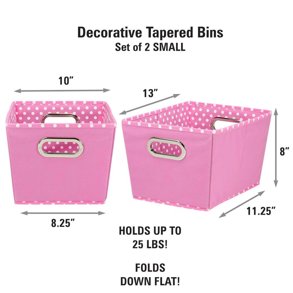 Household Essentials Polka Dot Fabric Tapered Storage Bins, 2ct.