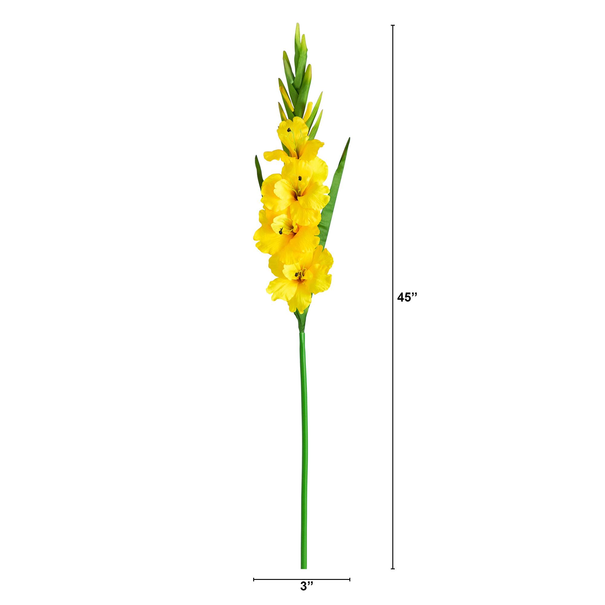 45&#x22; Yellow Gladiolus Flower Stems, 3ct.