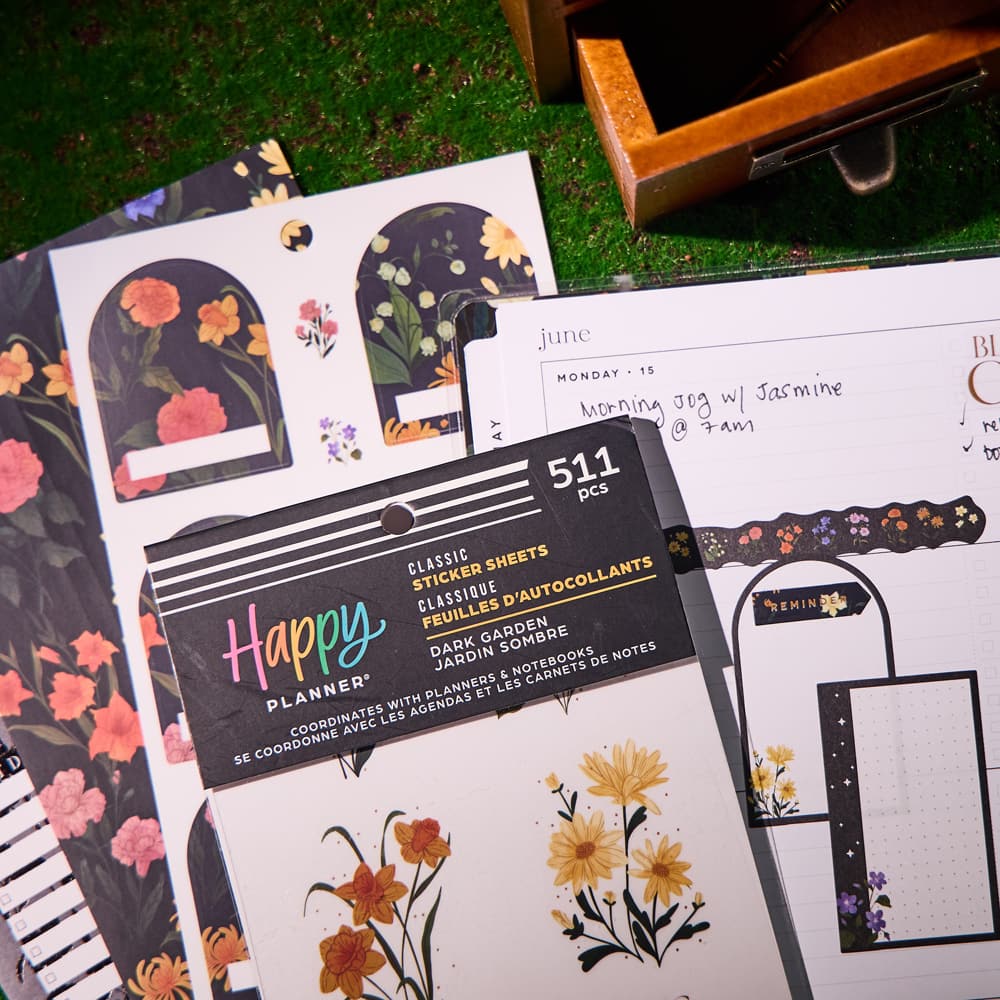 The Classic Happy Planner® Dark Garden Sticker Book