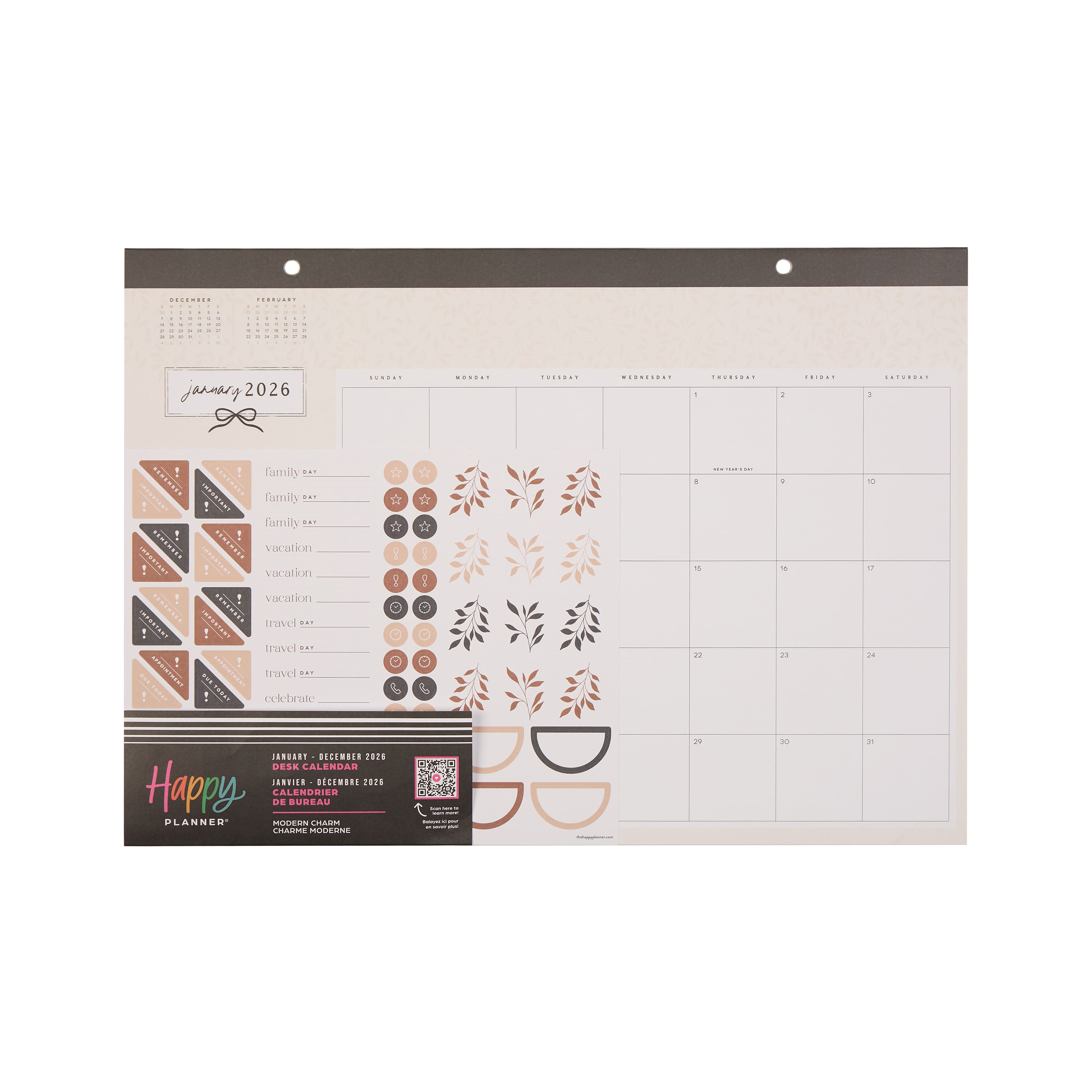 The Happy Planner&#xAE; Modern Charm Small Desk Calendar