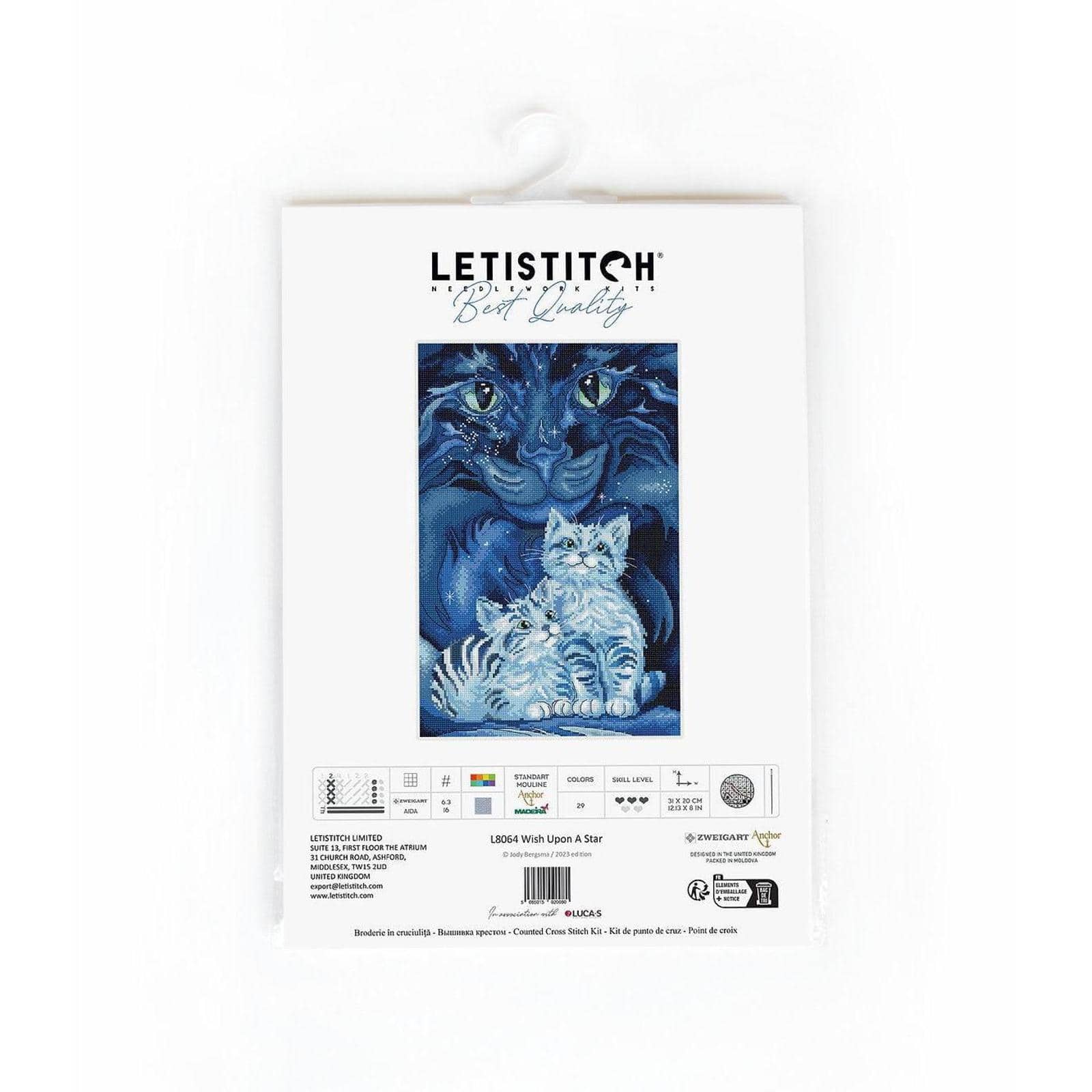 LetiStitch Wish Upon A Star Counted Cross Stitch Kit