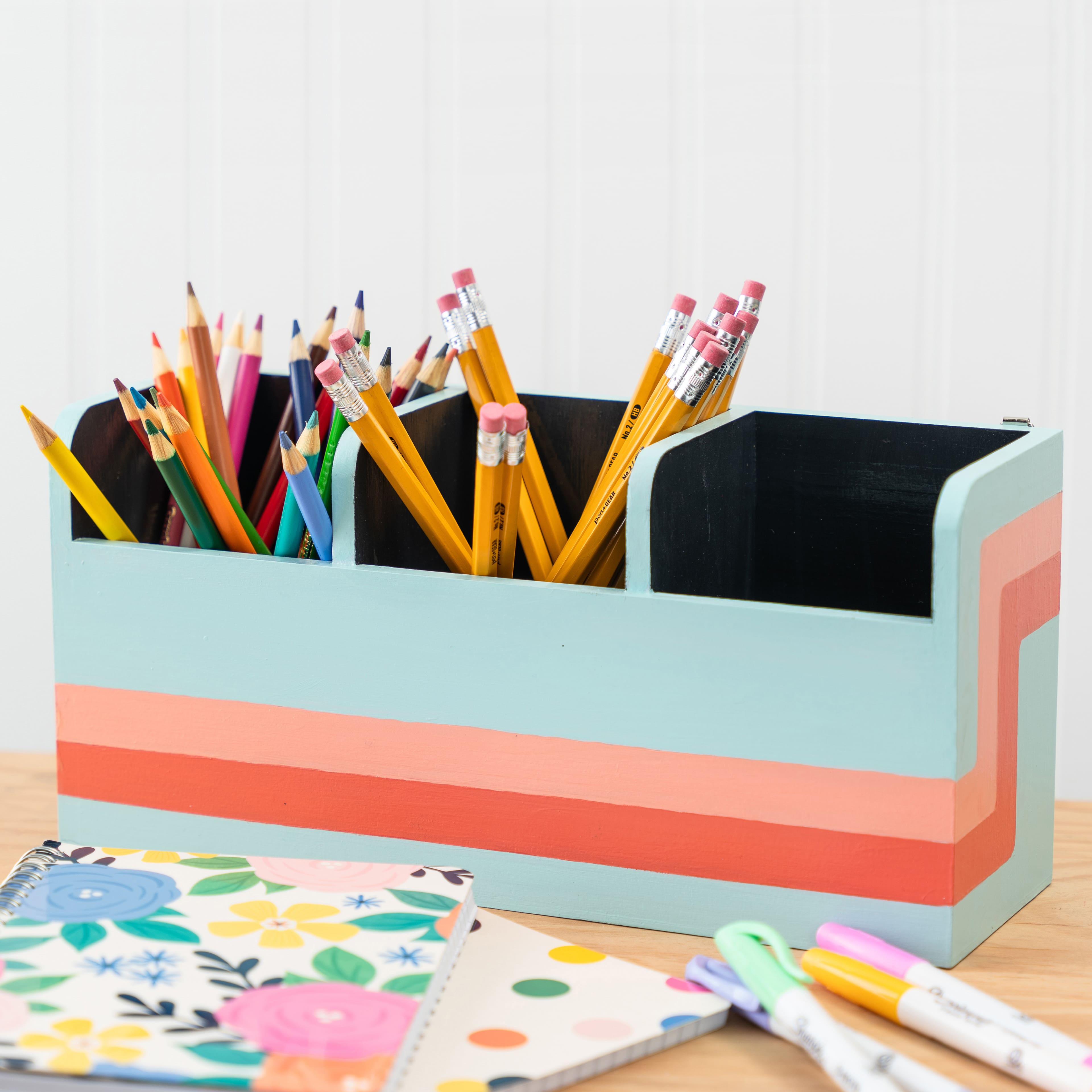 11.5&#x22; 3 Compartment Wood Wall Organizer Box