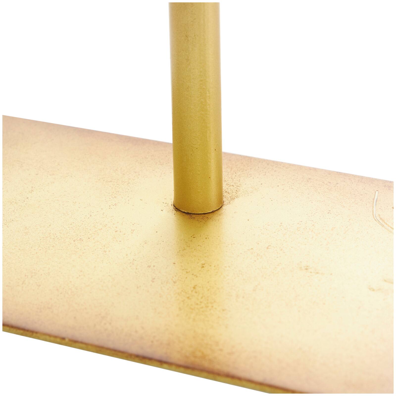 26" Gold Leaf Textured Metallic Palm Sculpture with Stand