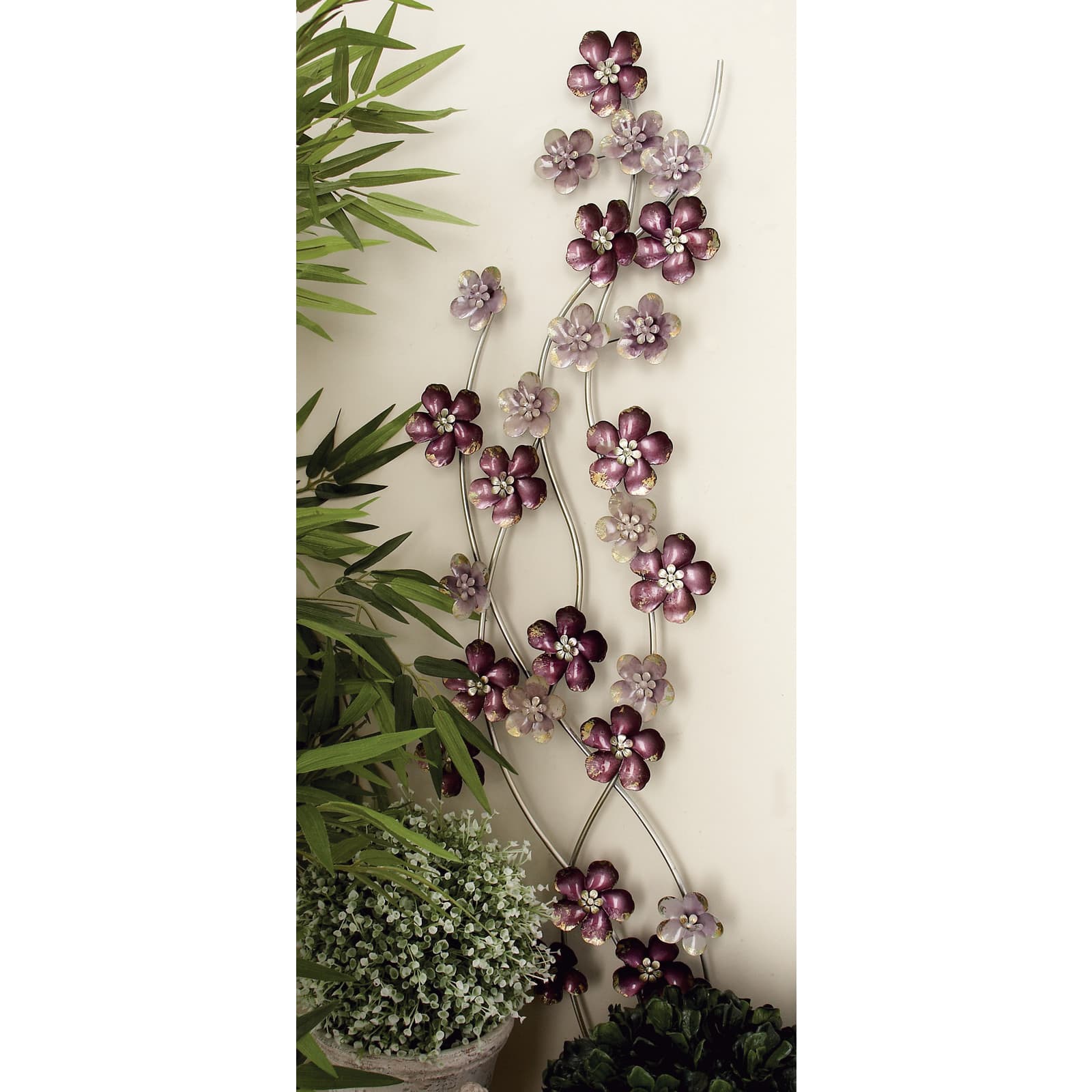 50&#x22; Purple Glam Floral Wall D&#xE9;cor