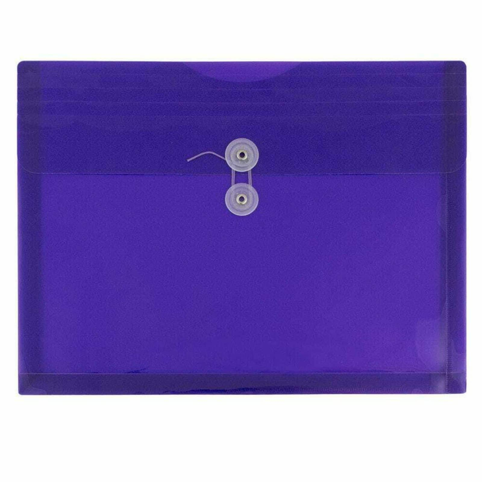 JAM Paper Booklet Plastic Envelopes with Button and String Closure, 108ct.