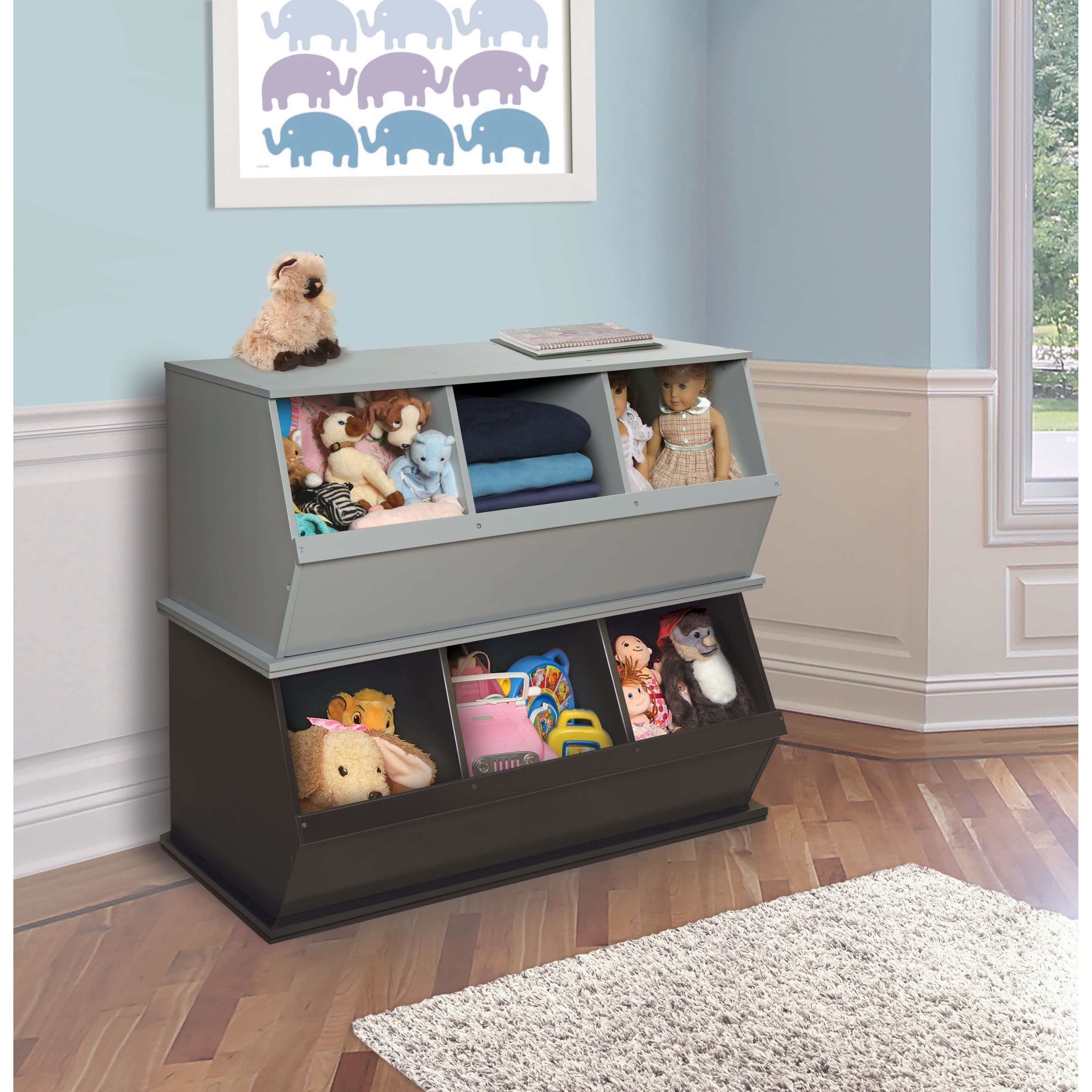 Badger Basket 3 Bin Stackable Storage Cubby