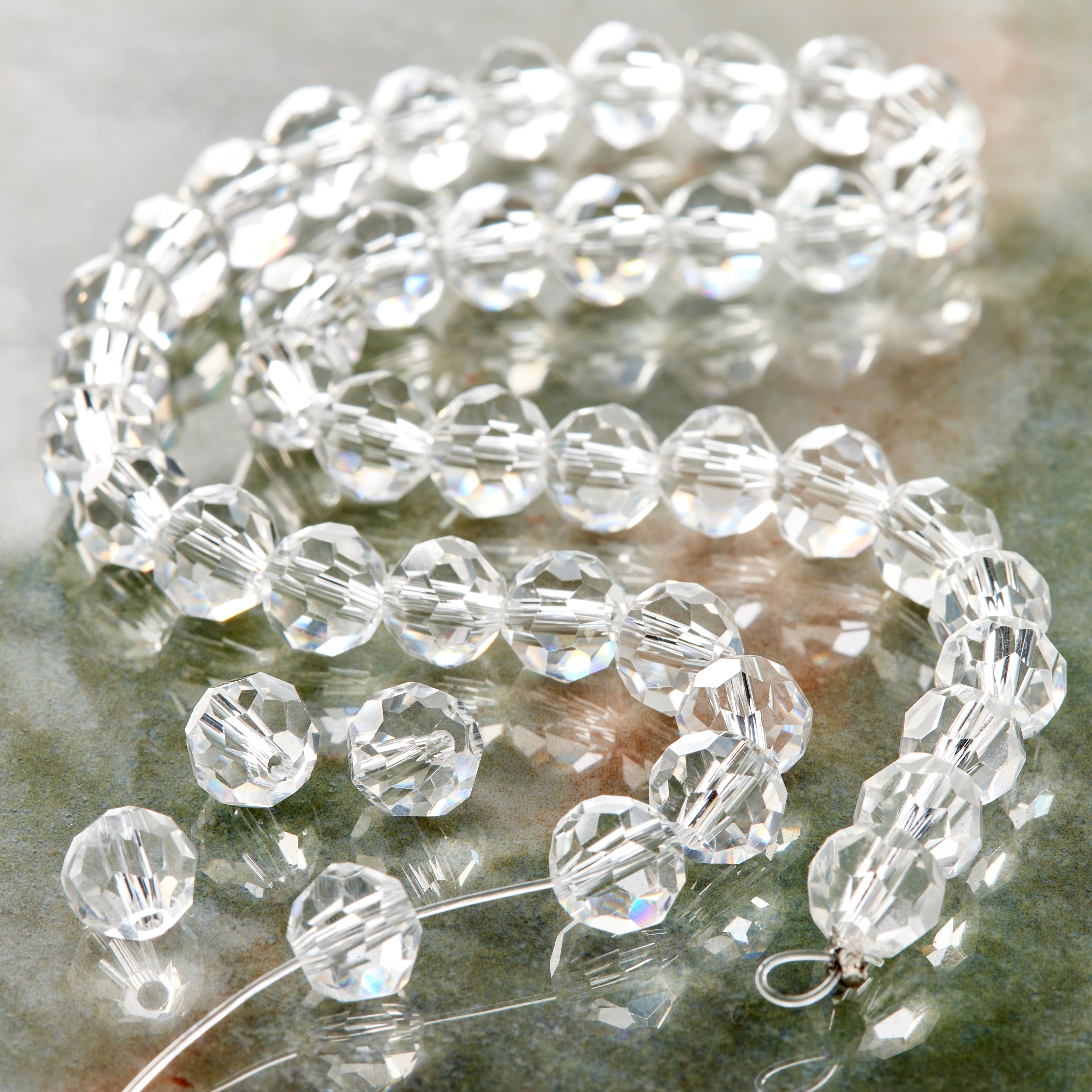 Crystal Glass Faceted Round Beads, 8mm by Bead Landing&#x2122;